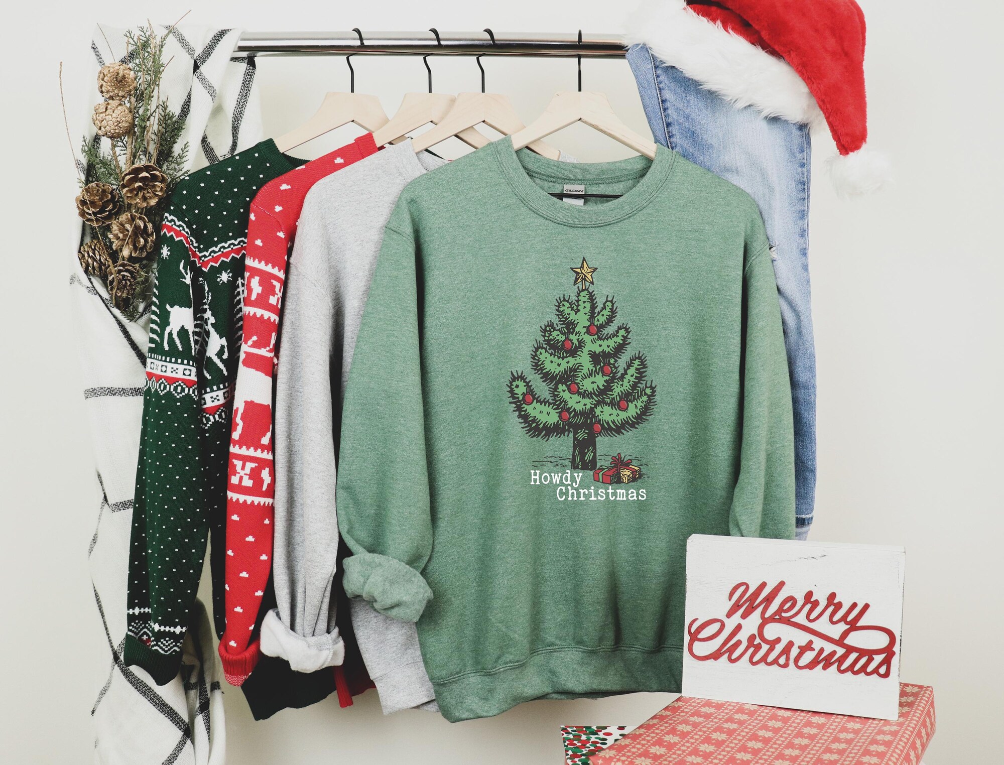 Howdy Christmas Sweatshirt: Country Cowgirl Xmas Crewneck