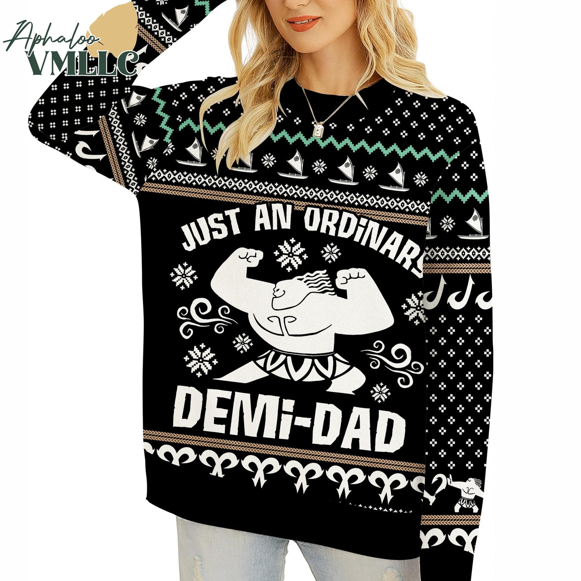 Demi Dad Moana Ugly Christmas Sweater, Just An Ordinary Demi Dad Sweater, Moana Christmas Sweater, Disneyland Christmas, Gifts for Him