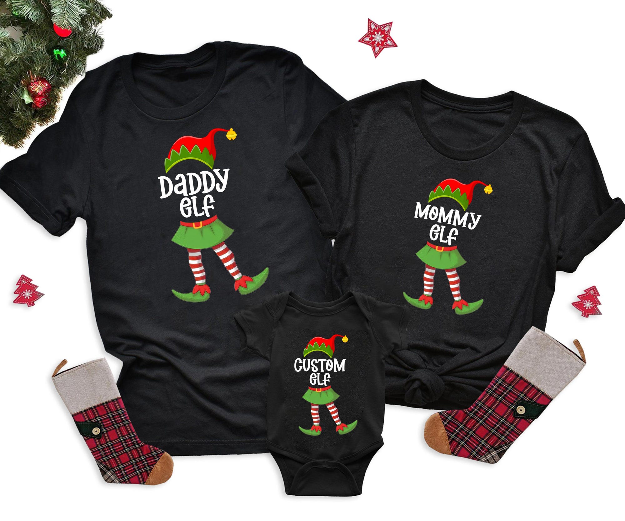 Personalized Elf Christmas Family Shirt, Funny Family Elf Christmas Matching Shirts, Holiday Pajamas Shirt, Custom The Elf 2025 Shirt