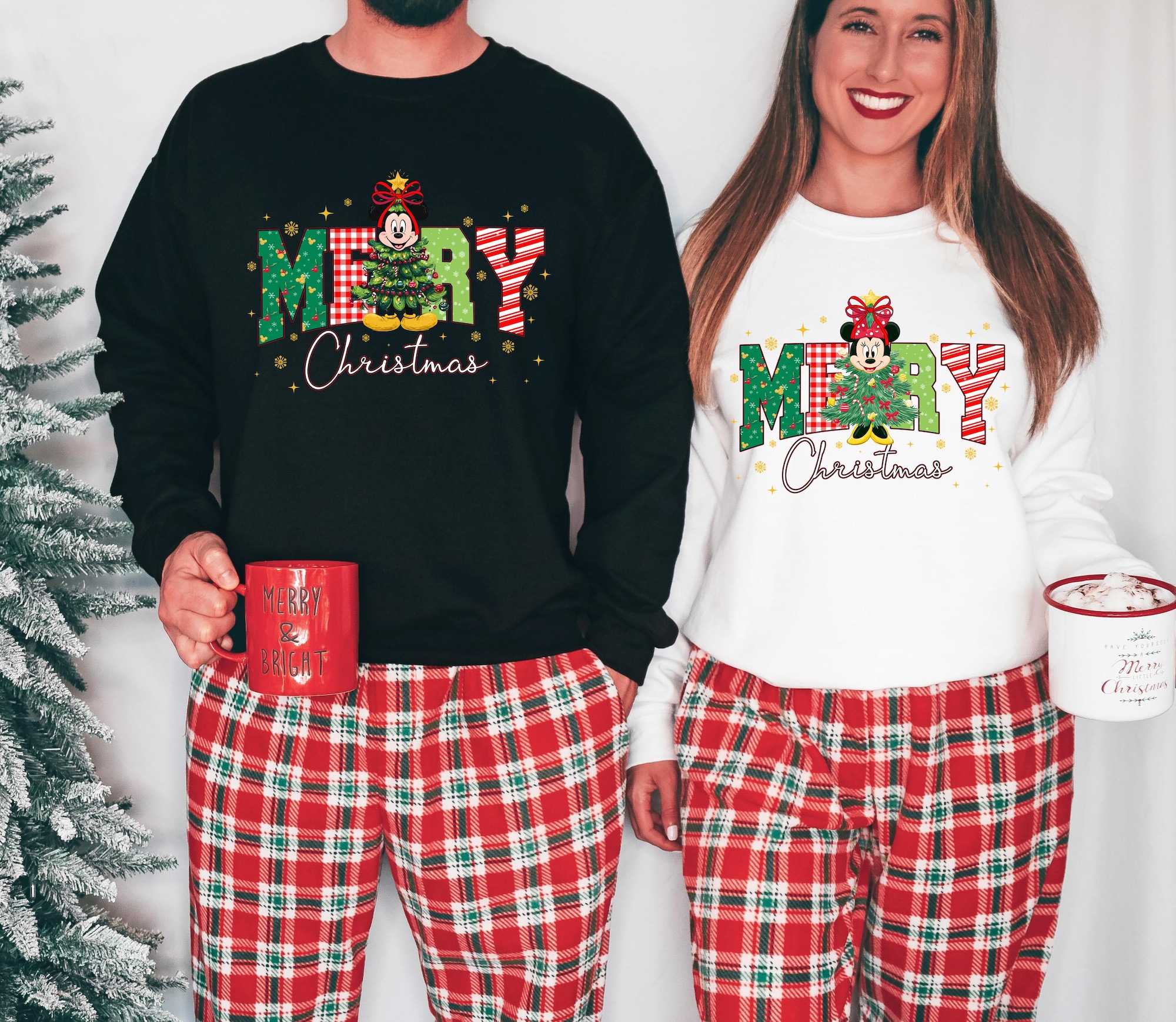 Mickey Minnie Merry Christmas Sweatshirt, Disney Christmas Couple Sweatshirt, Disney Mouse Christmas Sweatshirt, Custom Disney Trip Shirt