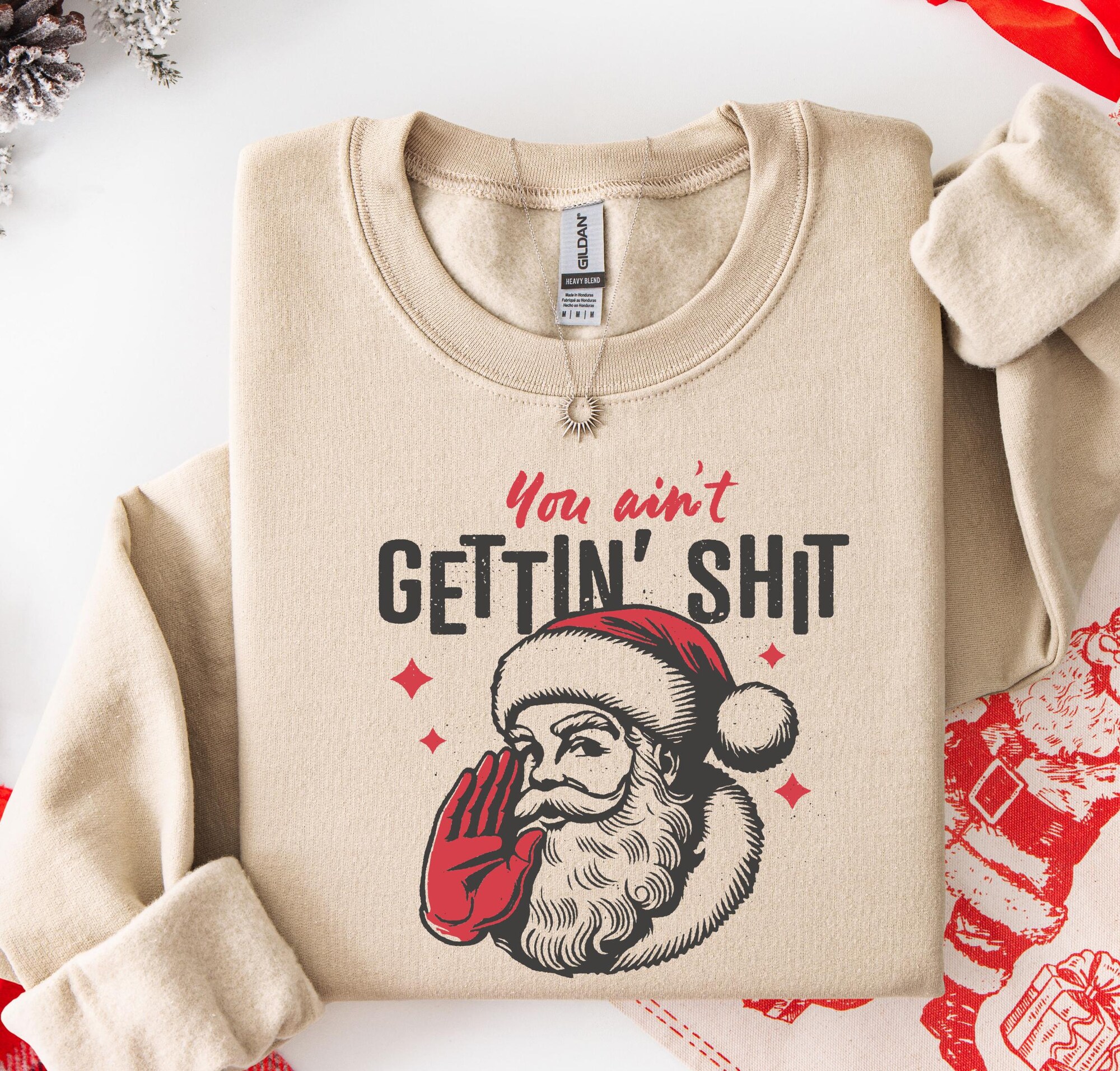 Funny Santa Christmas Sweatshirt: Adult Humor Shirt