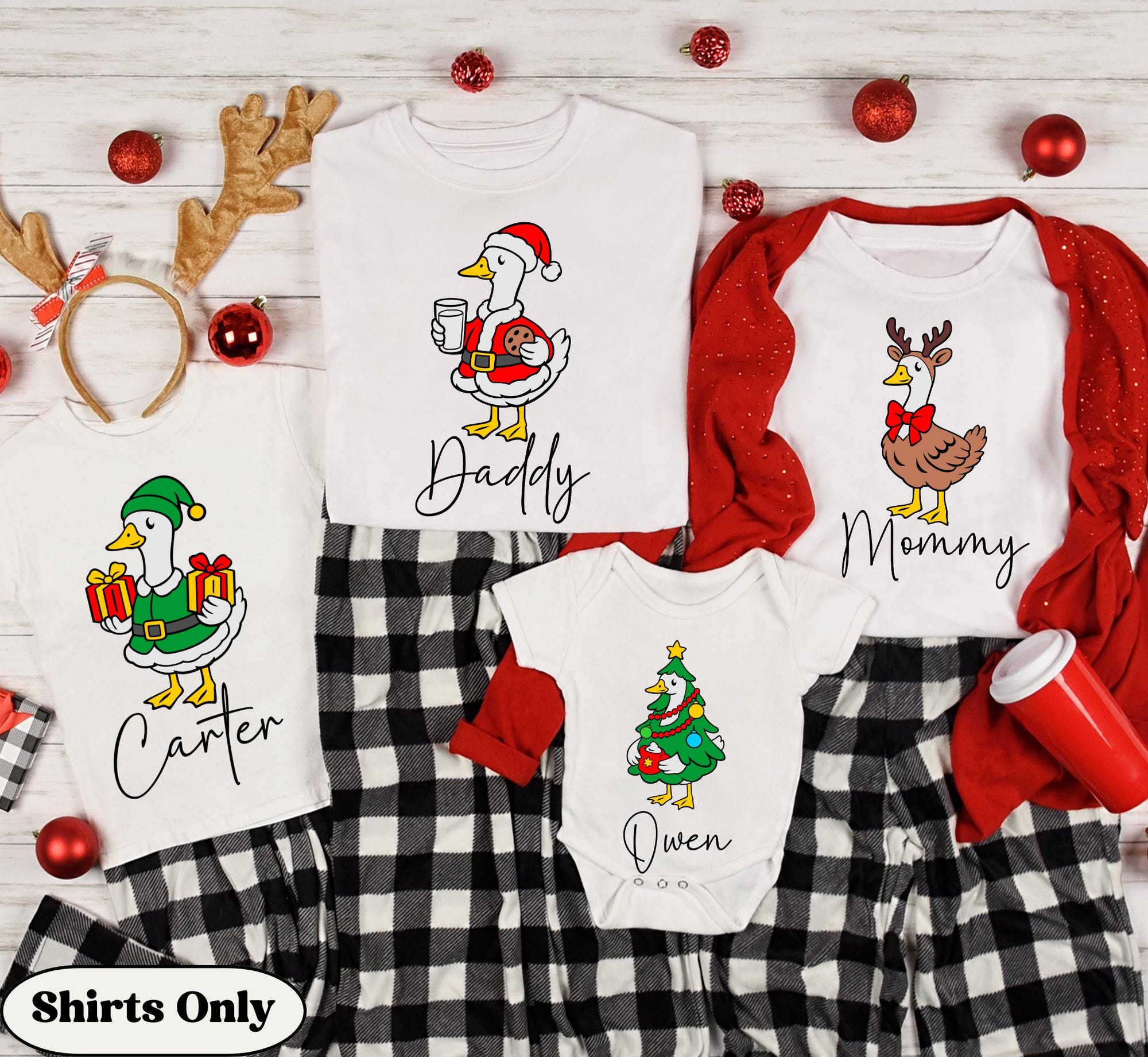 il_2000xN.7275649621_8bu6.jpg Custom Christmas Goose Shirts, Matching Family Christmas Goose Name Group TShirts, Funny Silly Family Christmas 2025 T-shirts, Holiday Goose