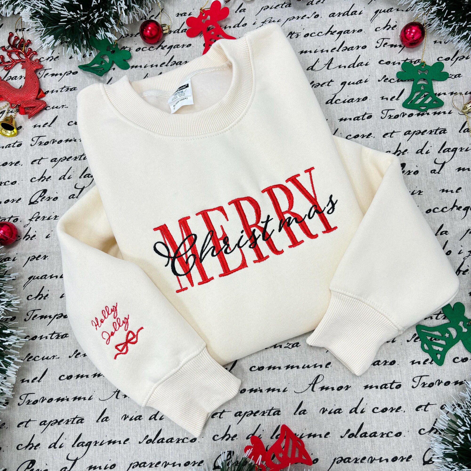 il_2000xN.7275663059_syvt-2.jpg Embroidered Merry Christmas Sweatshirt, Christmas Embroidered Shirt, Custom Name Christmas, Christmas Hoodie, Family Merry Christmas