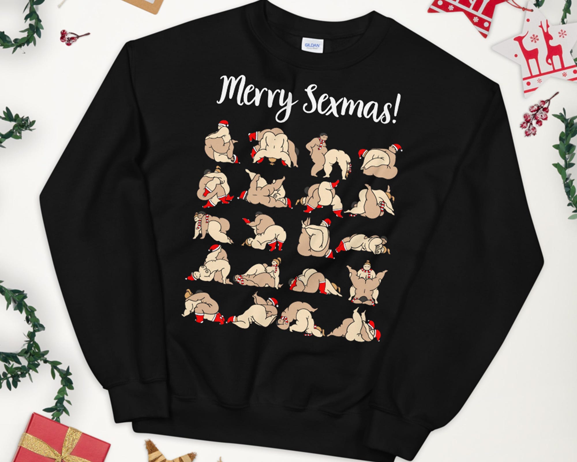 Ugly Christmas Sweater – Naughty Holiday Apparel: S-4XL Unisex