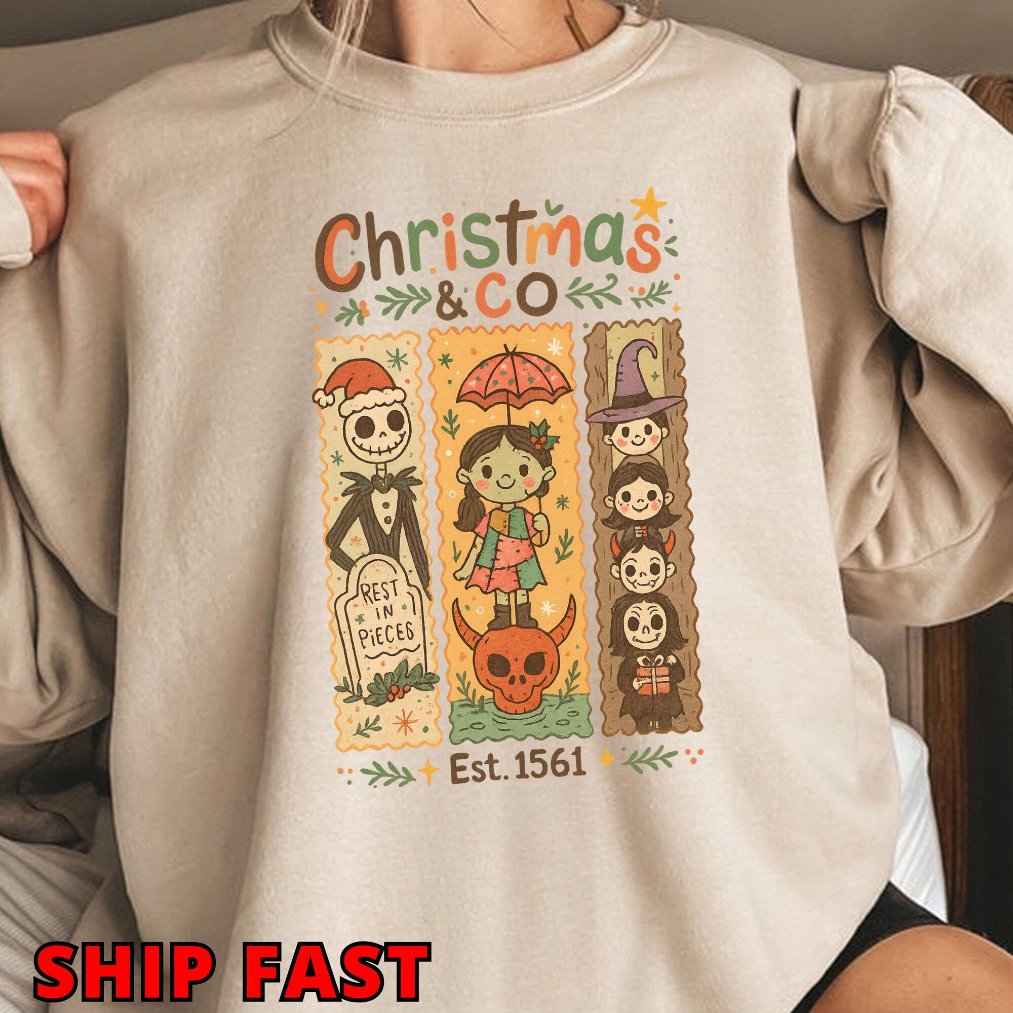 il_2000xN.7277209843_6x32-1.jpg Comfort Colors® The Burtons Spooky Christmas Shirt, Gothic Holiday Sweatshirt, Cute Halloween Xmas T Shirt, Alternative Holiday Gift Bandana