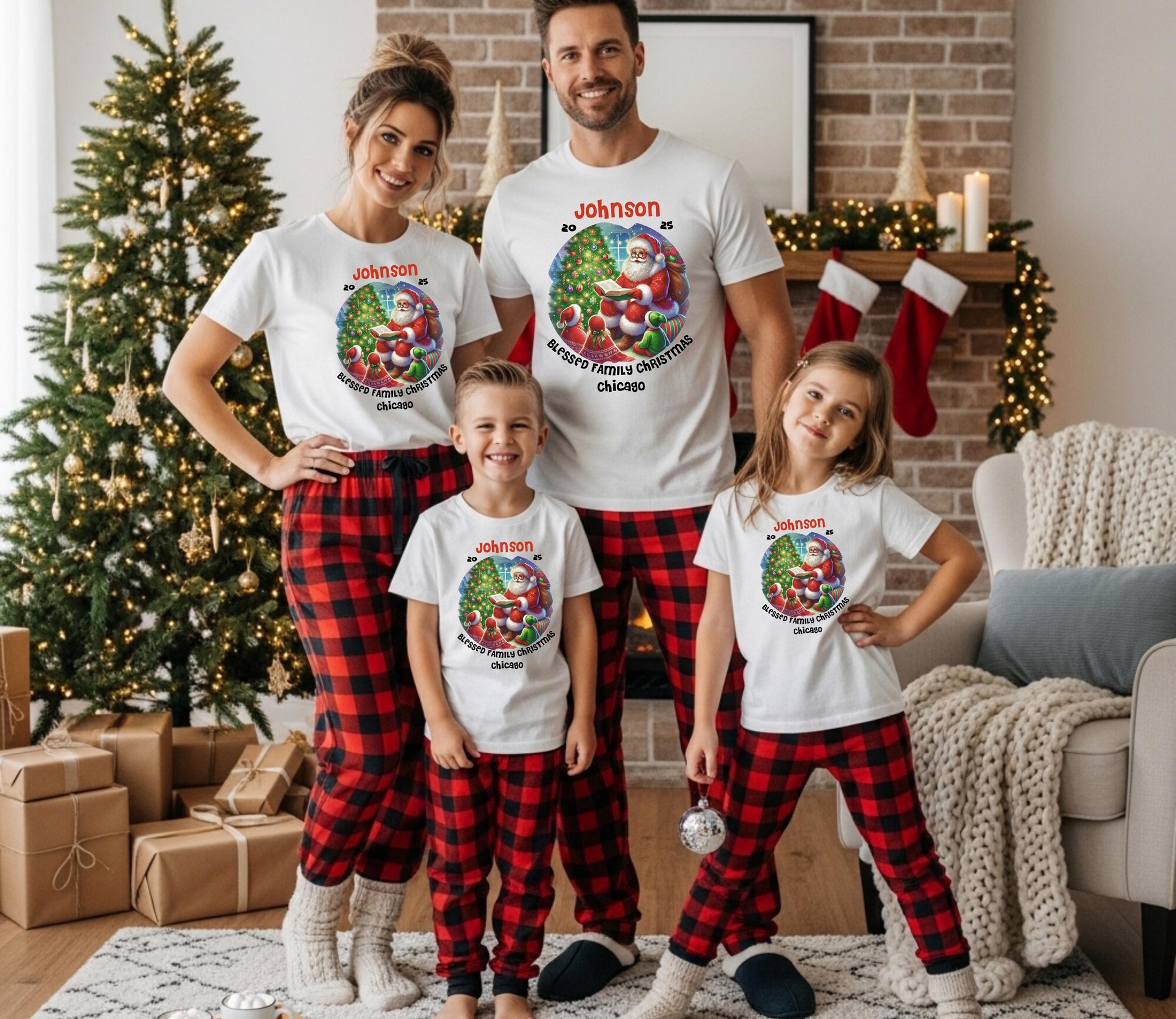 Personalized Family Christmas Shirts 2025: Matching Holiday Tees, matching pajamas, Xmas Gift for Family