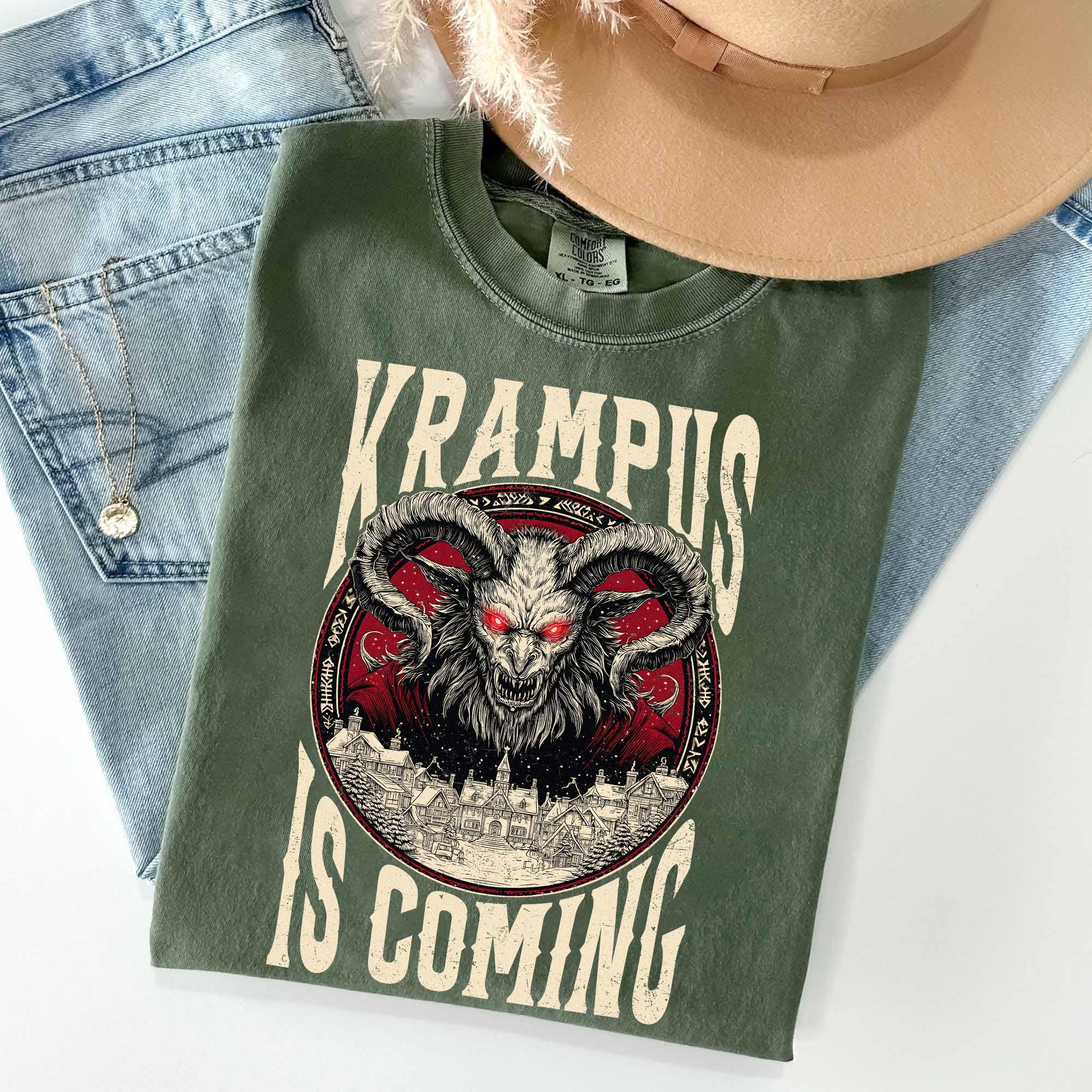 il_2000xN.7279677358_q3pb.jpg Krampus Is Coming Shirt, Gothic Christmas Sweatshirt, Horror Holiday, Dark Xmas Gift, Krampus Christmas, Gruss Vom Krampus, Nordic Krampus