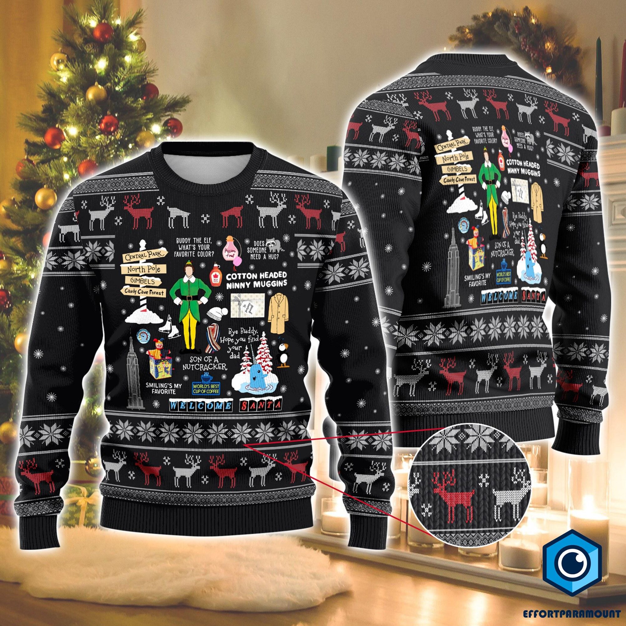 Buddy The Elf Ugly Christmas Sweater, Elf Movie Christmas Sweater, Christmas Xmas Gifts, Christmas Movie, Buddy Hobbs Elf Christmas Sweater