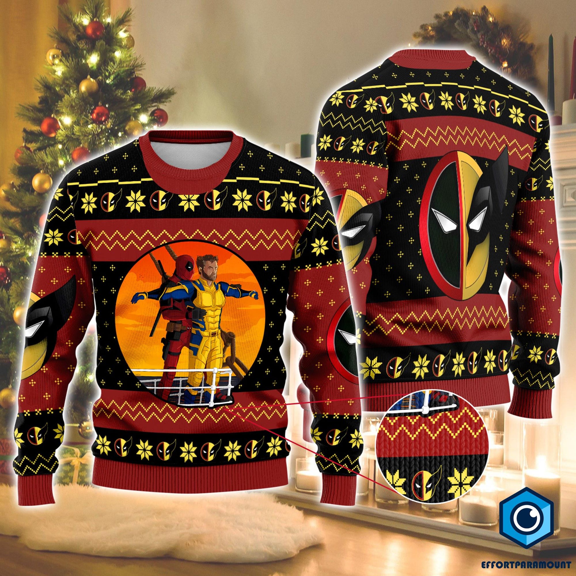 Deadpool And Wolverine Ugly Sweater Christmas, Deadpool 3 Sweater, Deadpool Wolverine Superhero Chirstmas Sweater, Deadpool Movie Sweater