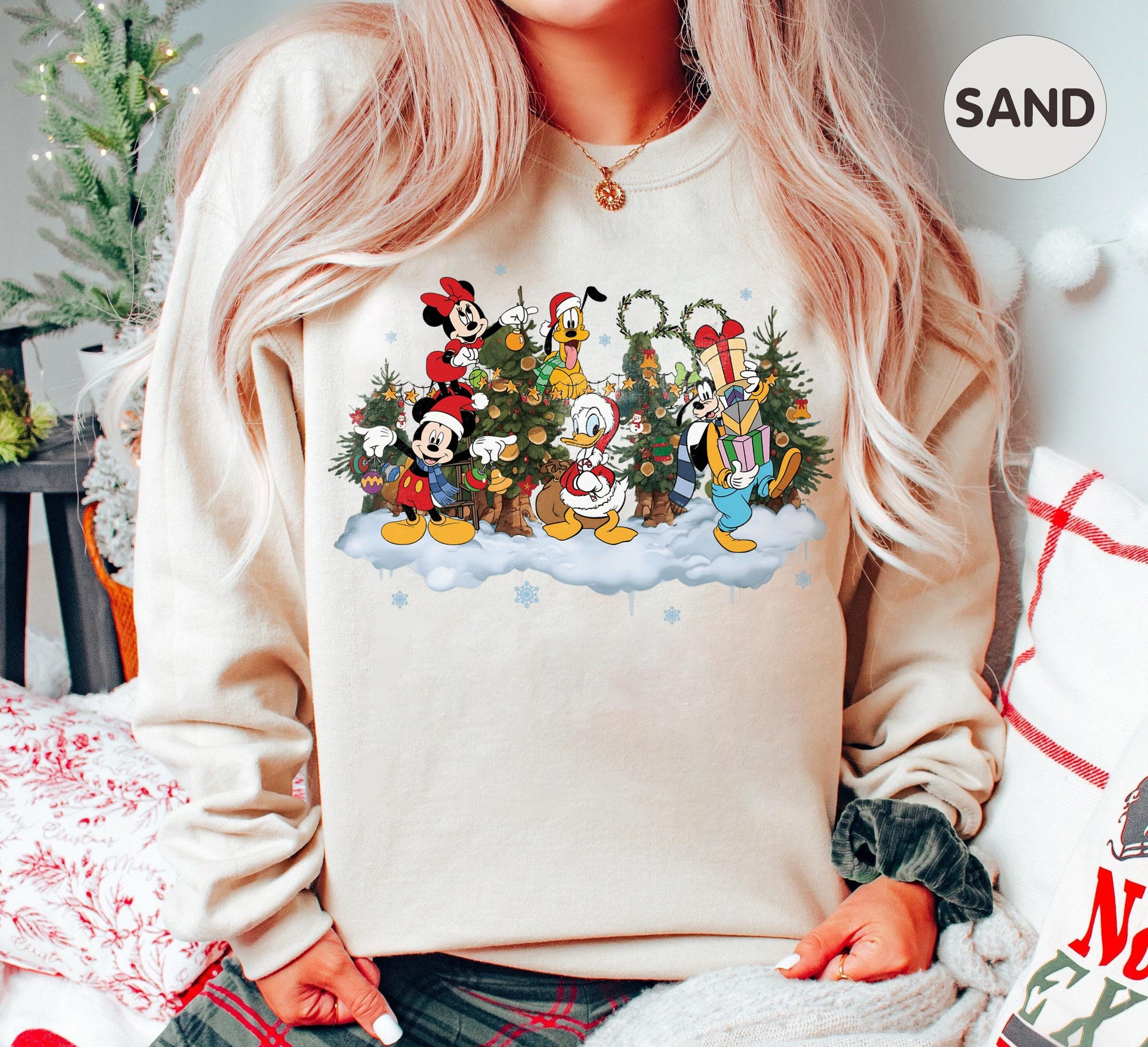 il_2000xN.7280050414_klla-1.jpg Vintage Mickey and Friends Christmas Sweatshirt, Disney Christmas Shirt, Disneyland Family Christmas Tee, Matching Disney Trip Outfits 2025