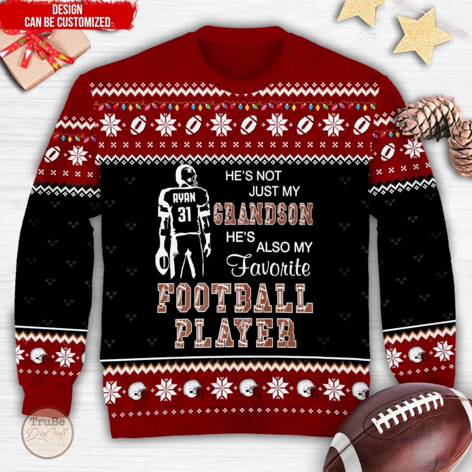il_2000xN.7280125841_abjv.jpg Personalized Football Ugly Christmas Sweater: Custom Name & Number