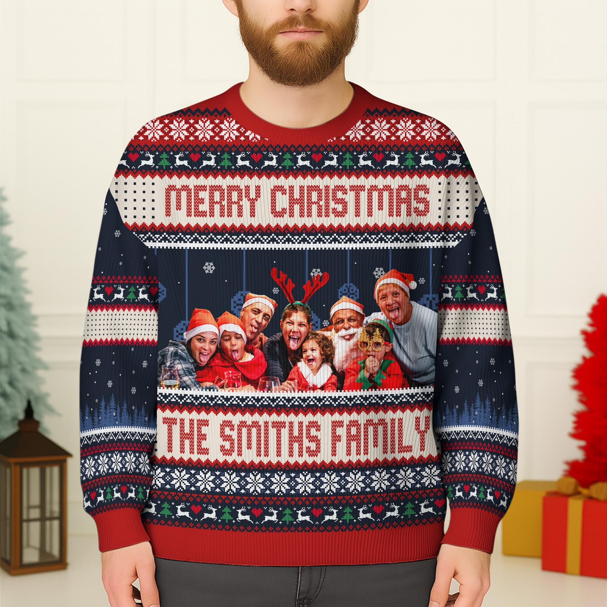 il_2000xN.7280410485_2qyu.jpg Custom Faces Funny Christmas Ugly Sweater, Gifts For Family, Personalized Family Photo Ugly Sweater, Christmas Gifts, Year End Party Sweater