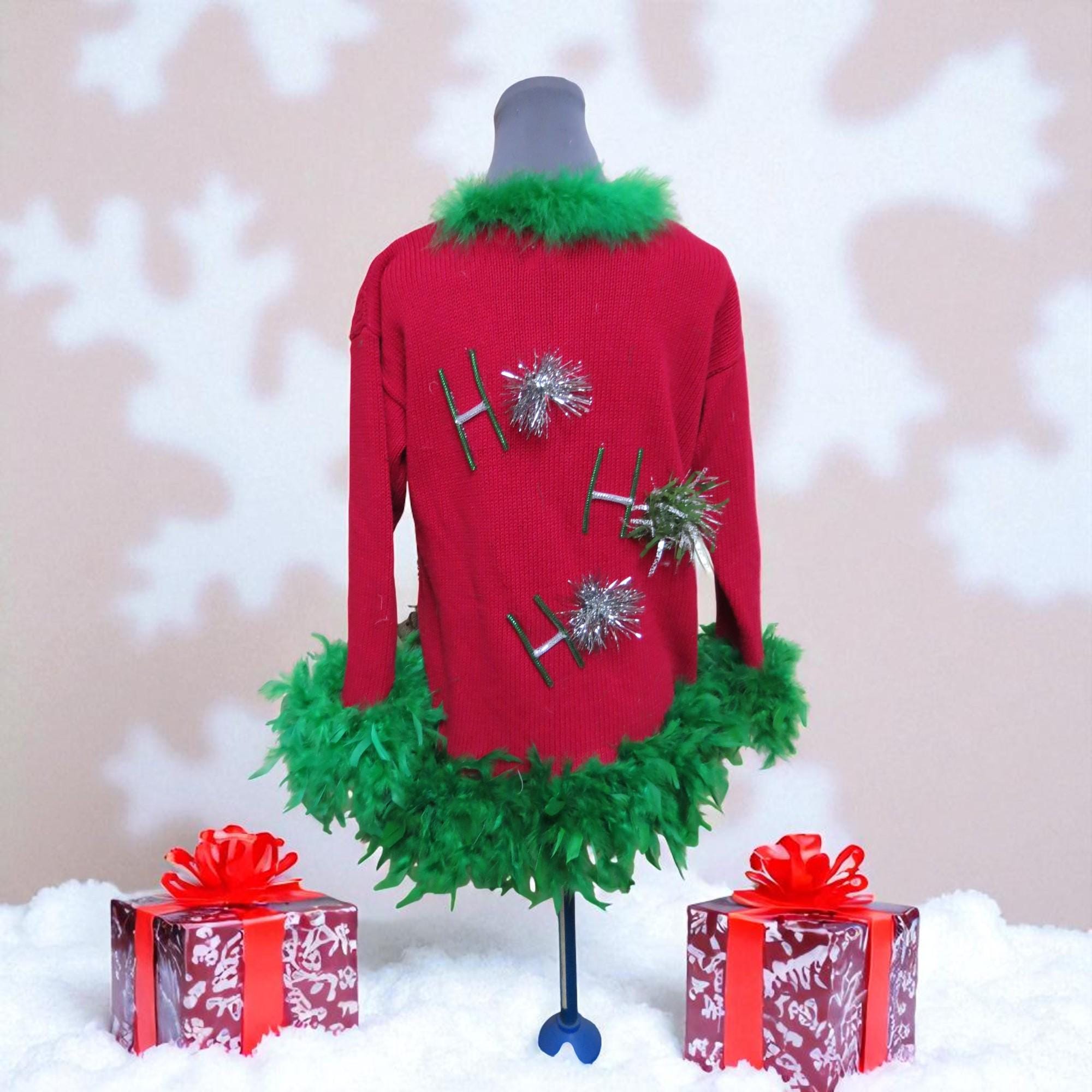 il_2000xN.7280586109_kt3z-1.jpg 2 Turtle Doves, a Partridge. a squirrel and Pear in a Christmas Tree Tacky Ugly Christmas Sweater Feathers Womens Small