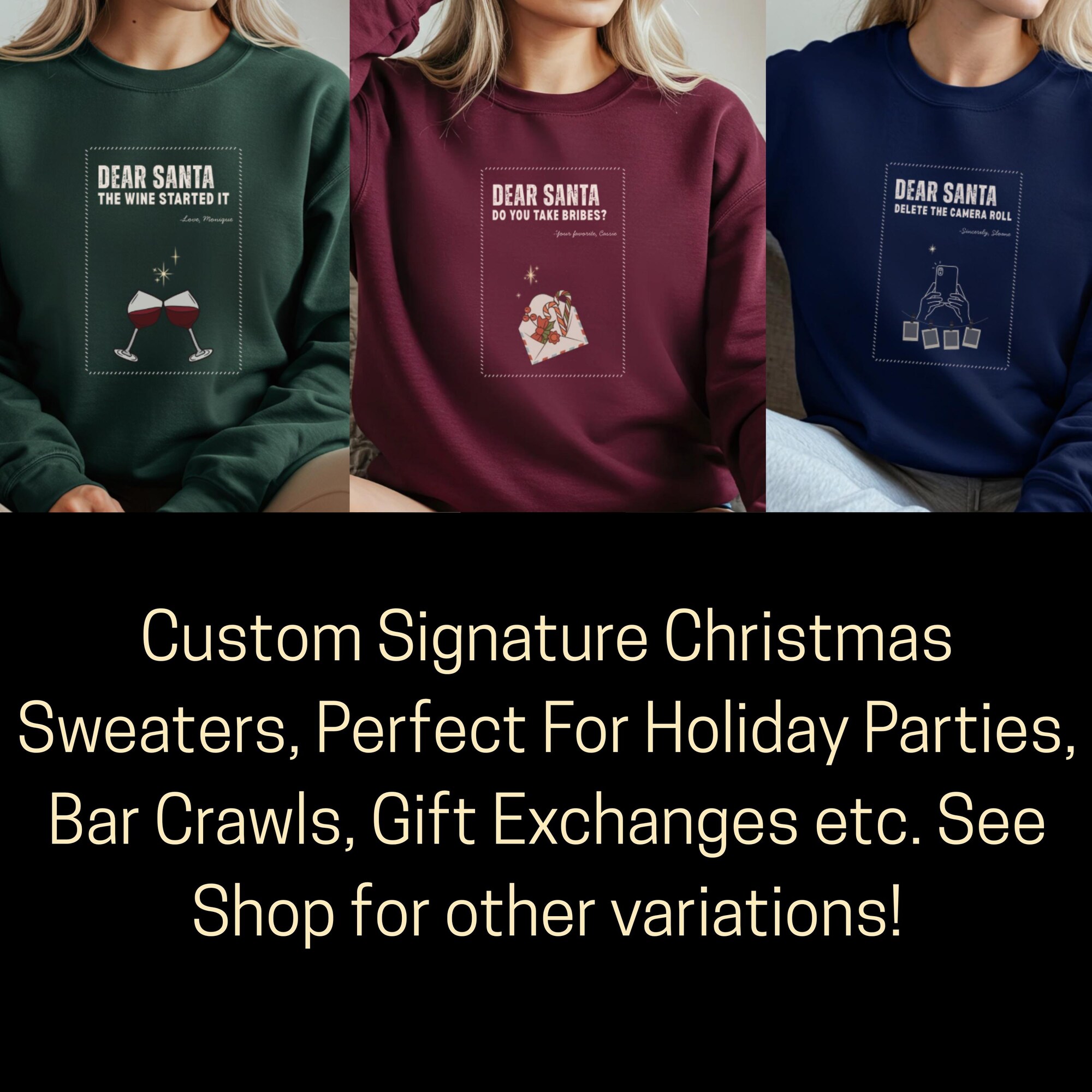 il_2000xN.7280906594_laip.jpg Custom Dear Santa-The Wine Made Me Do It Sweater Custom Ugly Christmas Sweater Funny Holiday Sweater Group Ugly Christmas Sweater