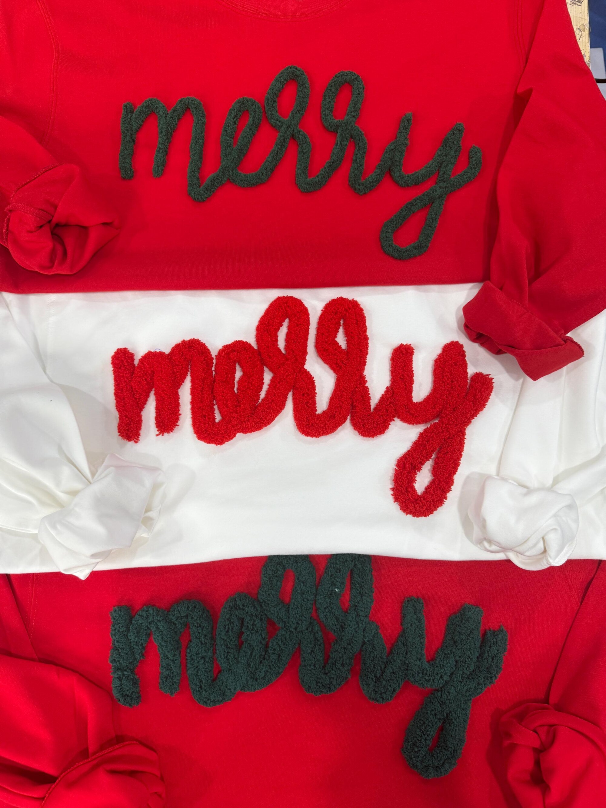 il_2000xN.7280979186_osah-3.jpg Merry Christmas Chenille Letter Sweatshirt | Holiday Crewneck | Cozy Winter Gift for Her