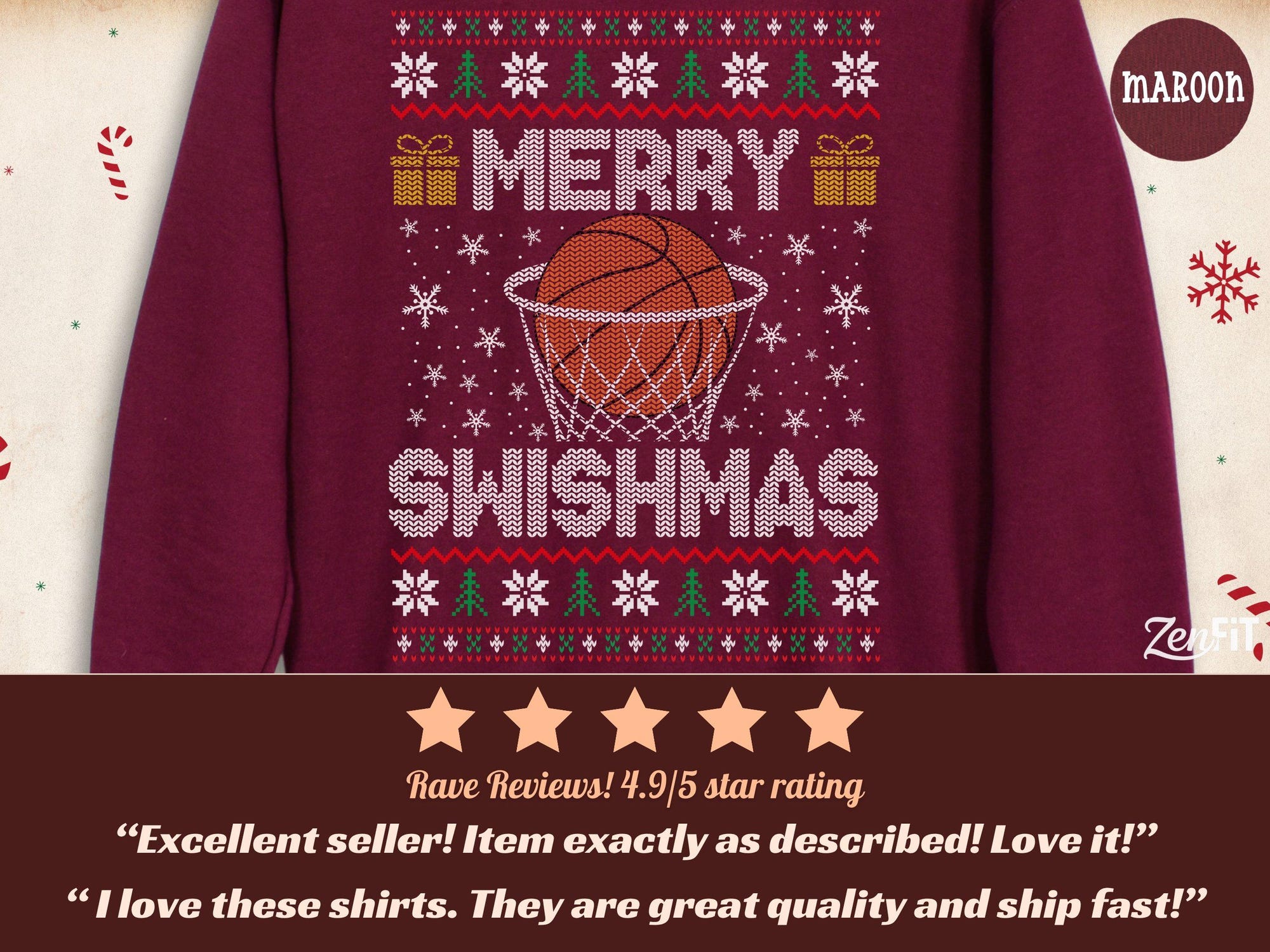 il_2000xN.7281026284_afjt-1.jpg Basketball Christmas Sweatshirt, Merry Swishmas: Cotton and Polyester Blend S-3XL