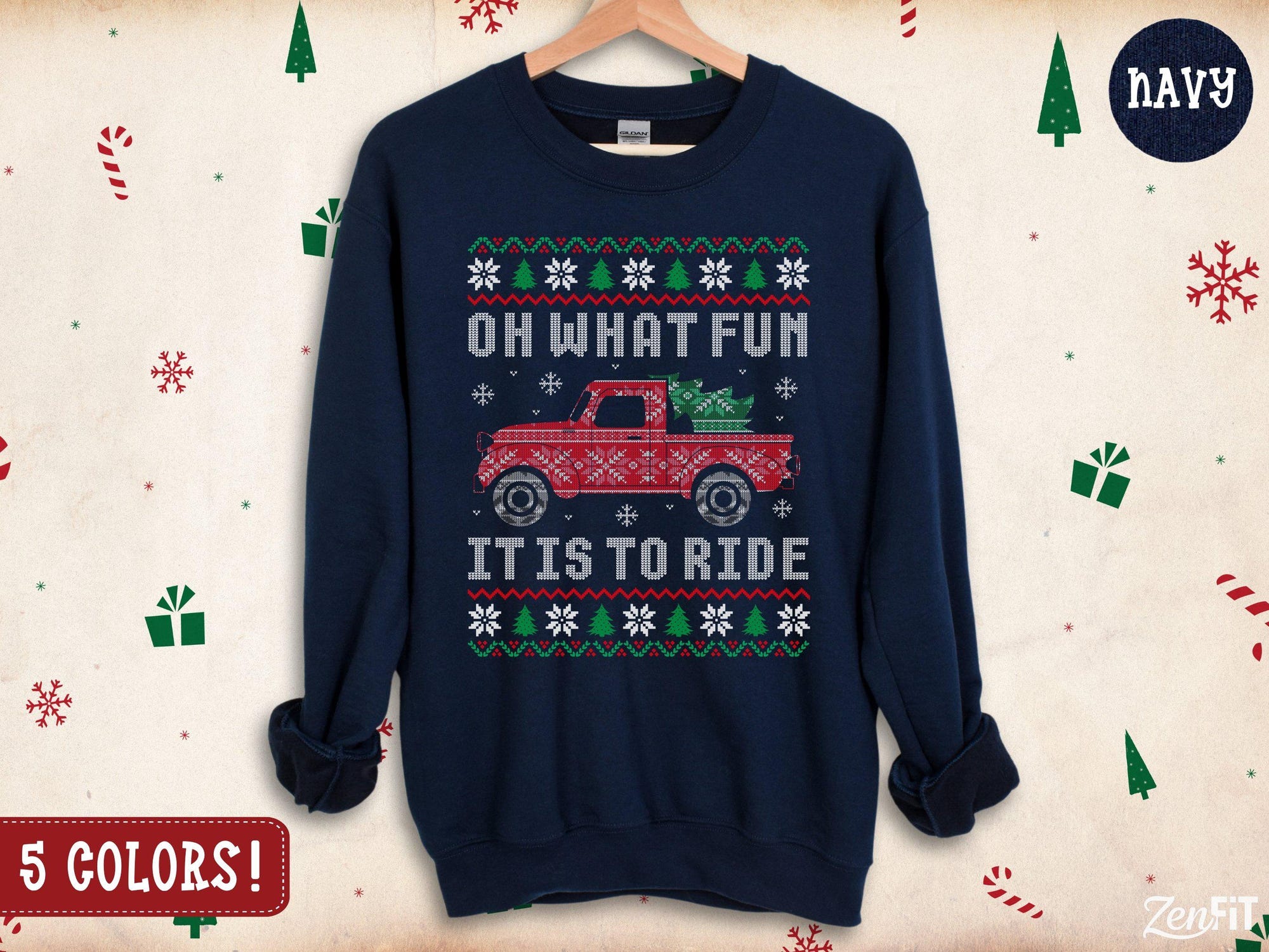il_2000xN.7281093926_m4zh-1.jpg Oh What Fun It Is To Ride Christmas Sweatshirt: Cotton and Polyester Blend S-3XL