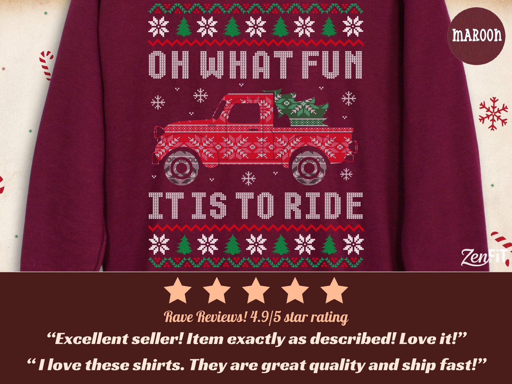 il_2000xN.7281093940_mksu-1.jpg Oh What Fun It Is To Ride Christmas Sweatshirt: Cotton and Polyester Blend S-3XL
