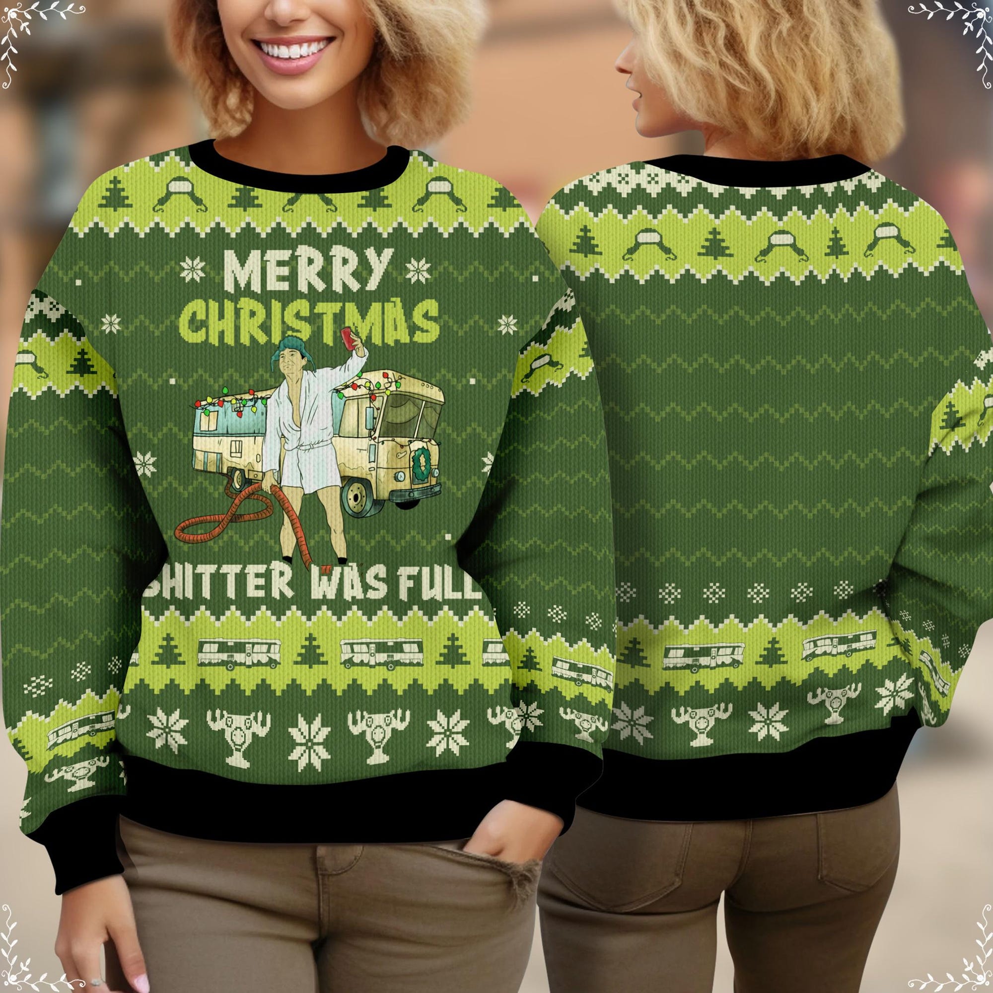 National Lampoon’s Christmas Vacation Ugly Sweater, Merry Christmas Shitter Was Full Christmas Sweater, Christmas Movie Sweater, Xmas Gifts