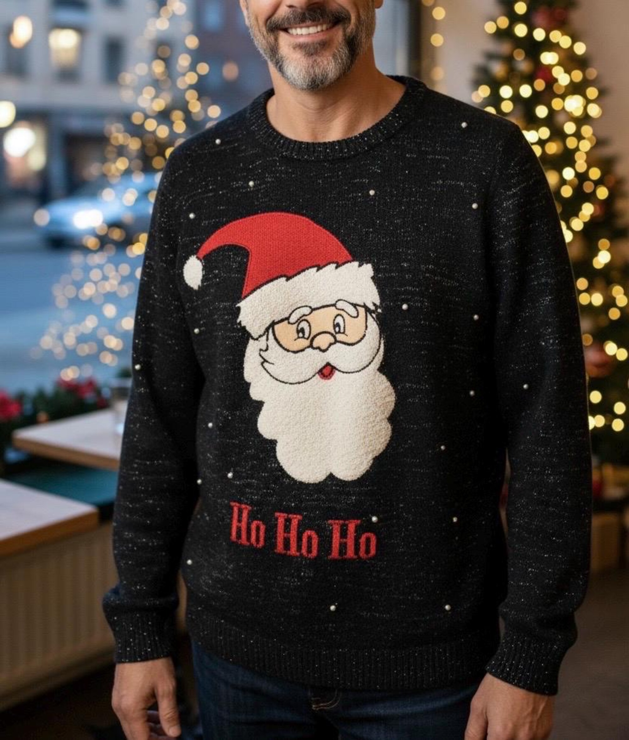 Ugly Christmas Sweater Women Long Sleeve Crewneck Santa Claus Pullover Sz XL