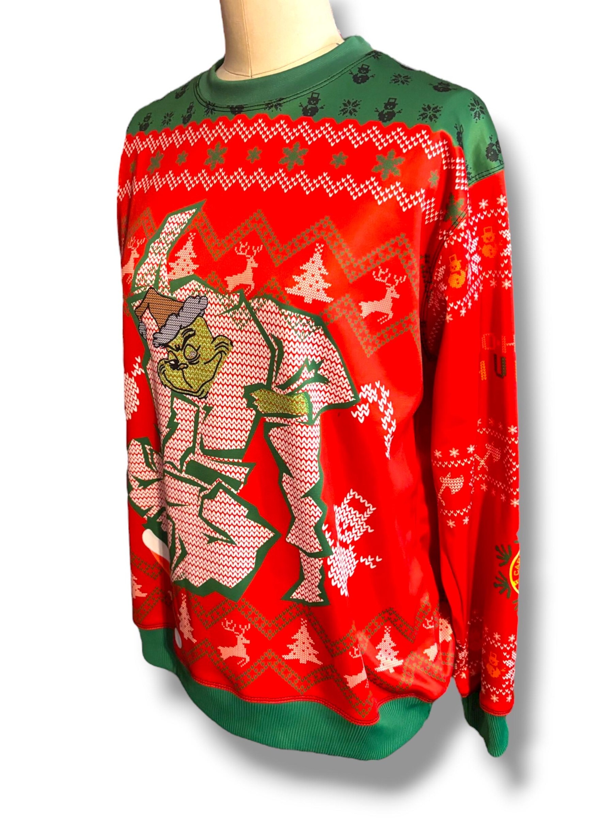 il_2000xN.7281888630_hq7i.jpg Carlos Machado Jiu-Jitsu Ugly Christmas Sweater Grinch Pullover Red Knit Sz M