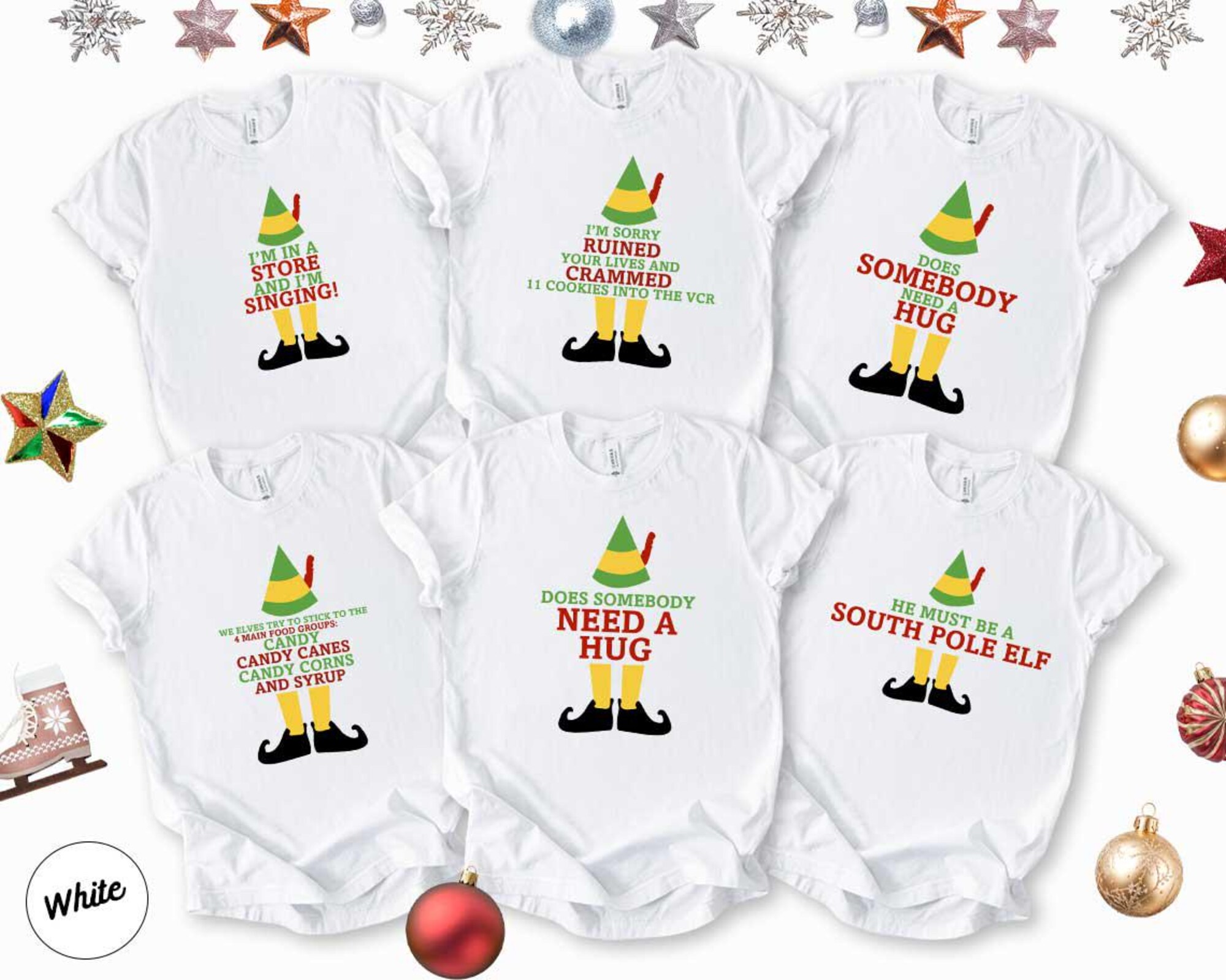 Funny Elf Movie Quote Shirts: Matching Christmas Holiday Tee