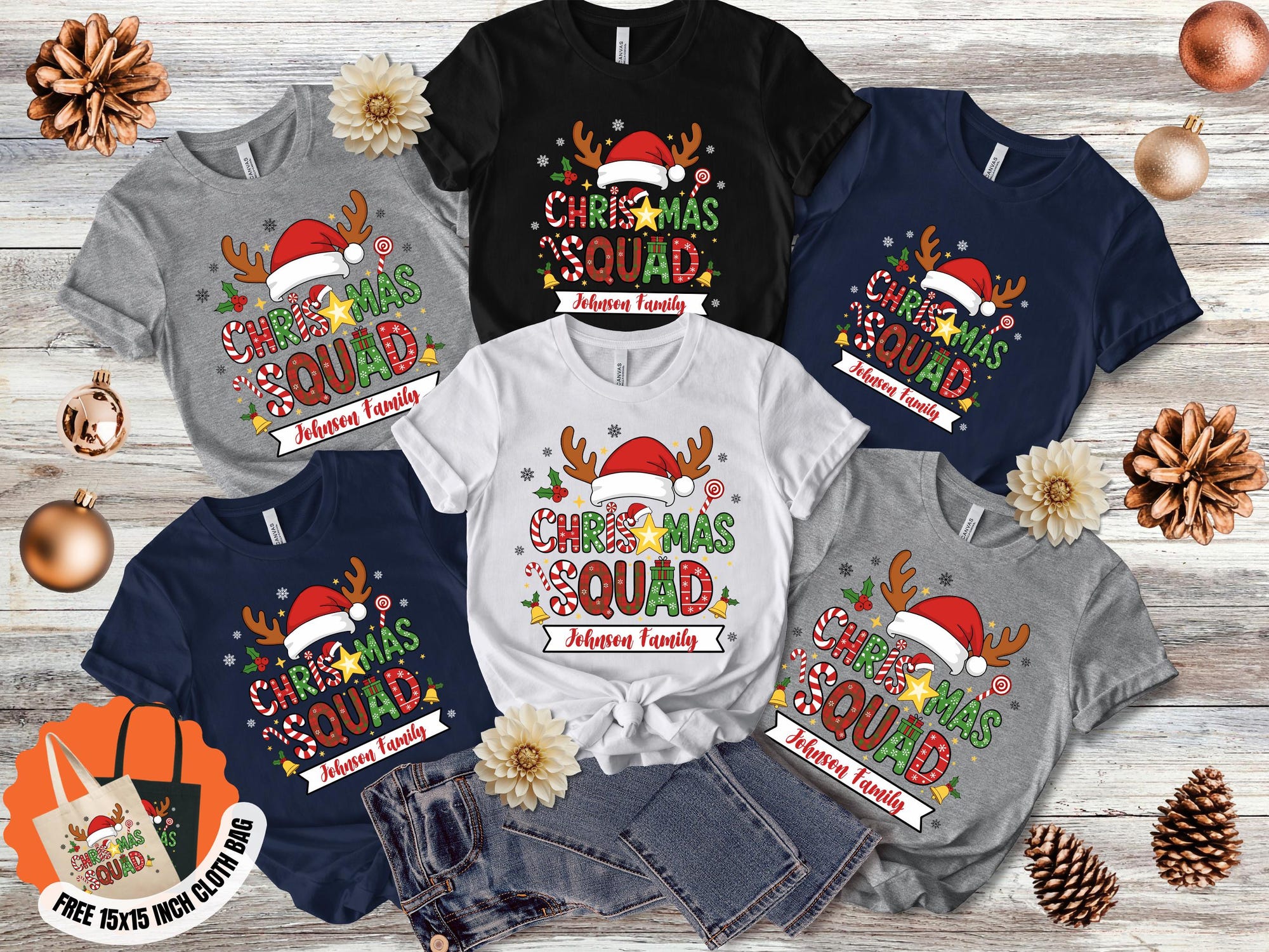 Personalized Christmas Squad Shirt: Family Matching Holiday Tee