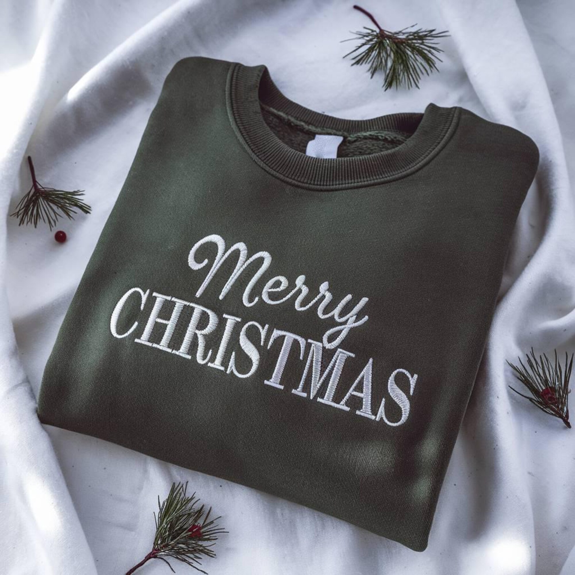 il_2000xN.7282951412_hq0t-1.jpg Embroidery Christmas Sweatshirt, Merry Christmas Sweatshirt, Womens Christmas Sweatshirt, Retro Women's Holiday Sweatshirt, Christmas Gift