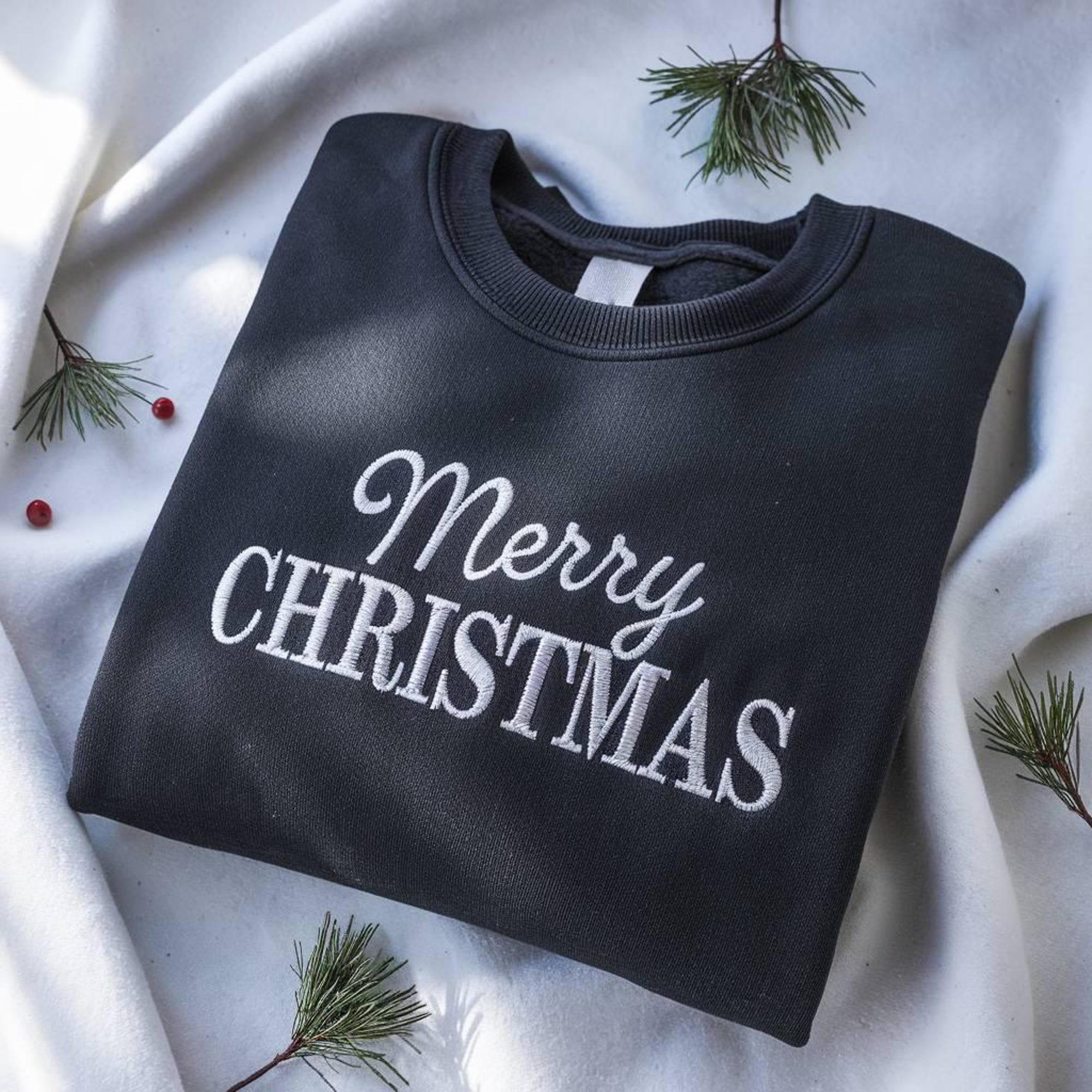 il_2000xN.7282951512_i6uj-2.jpg Embroidery Christmas Sweatshirt, Merry Christmas Sweatshirt, Womens Christmas Sweatshirt, Retro Women's Holiday Sweatshirt, Christmas Gift