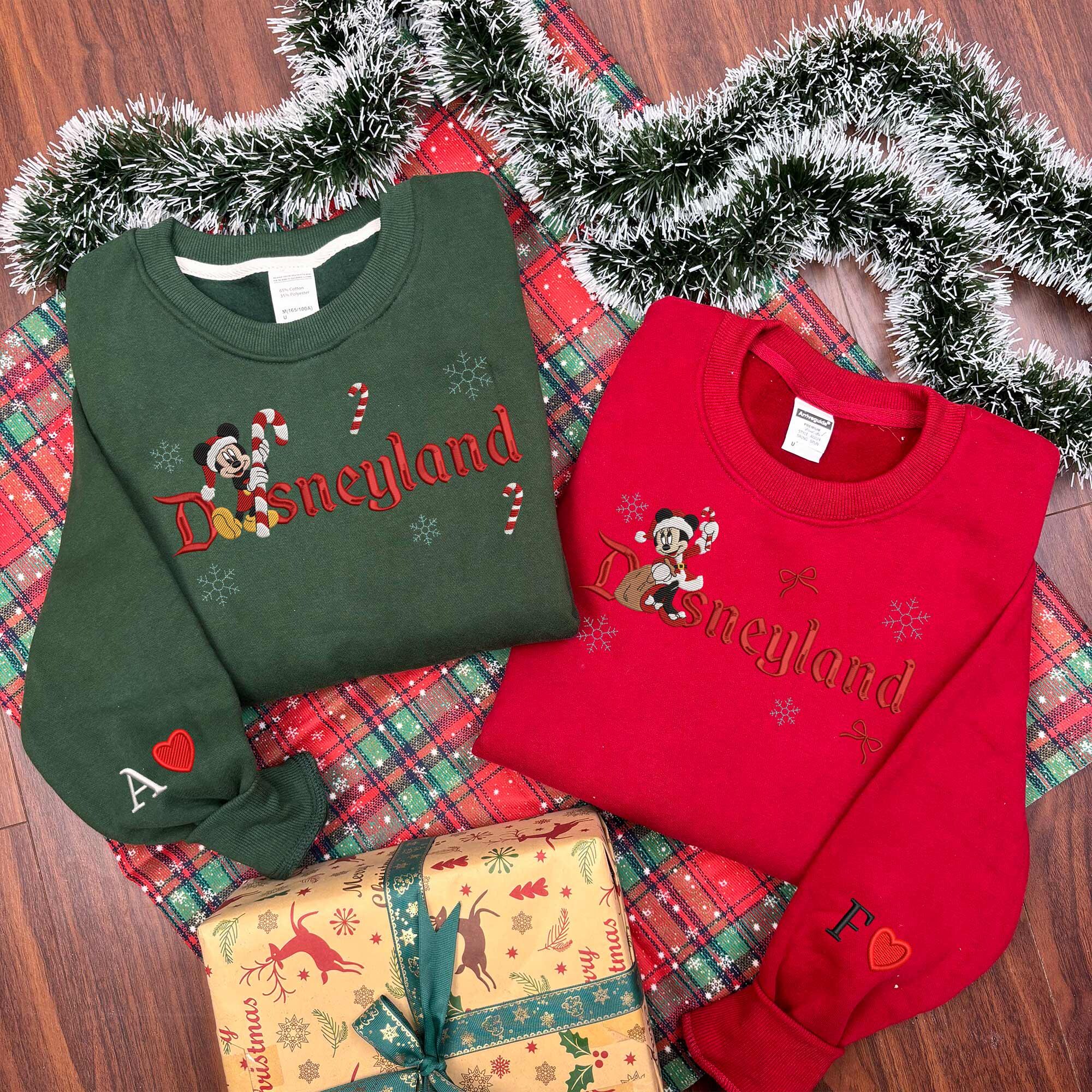 il_2000xN.7283233681_s6fo.jpg Magical Land Christmas Embroidered Crewneck, Mouse Couple Embroidered Sweatshirt, Matching Couple Xmas Shirt, Christmas Gift