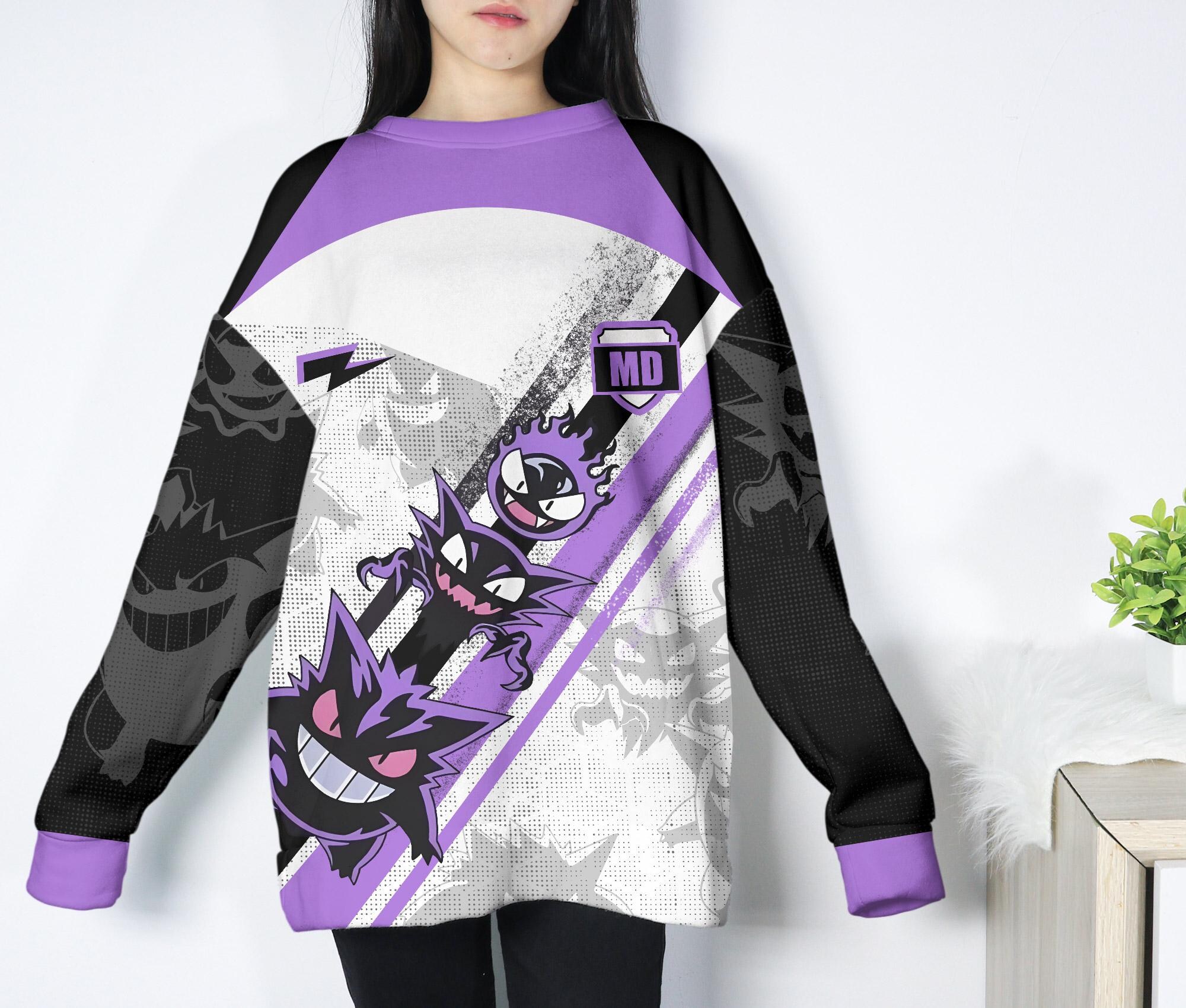 il_2000xN.7285117994_bmhy.jpg Gengar Hoodie Shirt, Cute Gengar Sweatshirt, Funny Ghost Graphic Hoodie, Kawaii Unisex Pullover, Trendy Streetwear Gift, Gengar Gifts