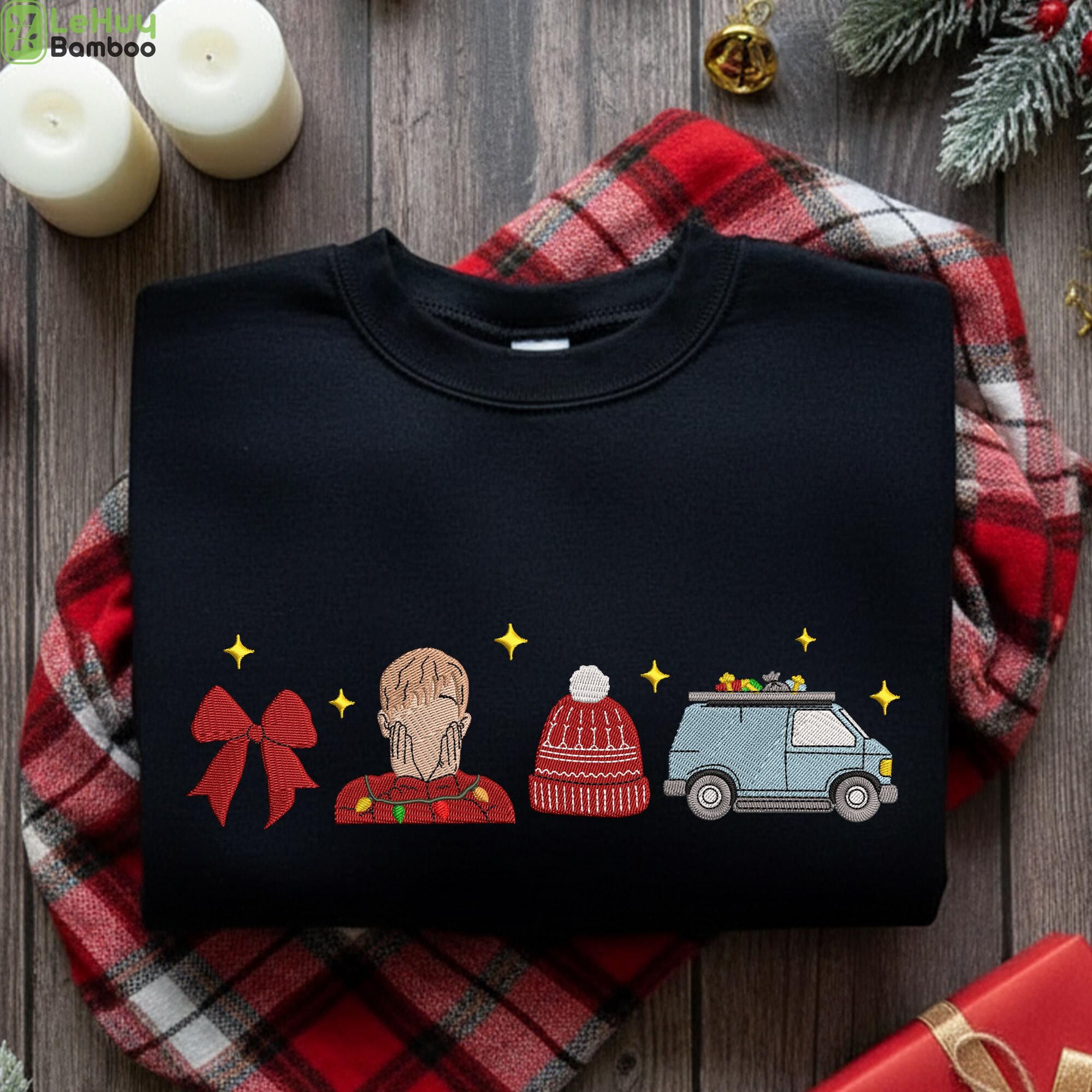 Funny Christmas Movie Embroidered Sweatshirt, Christmas Embroidered Sweatshirt, Christmas Movie Embroidered Sweatshirt, Christmas Gift