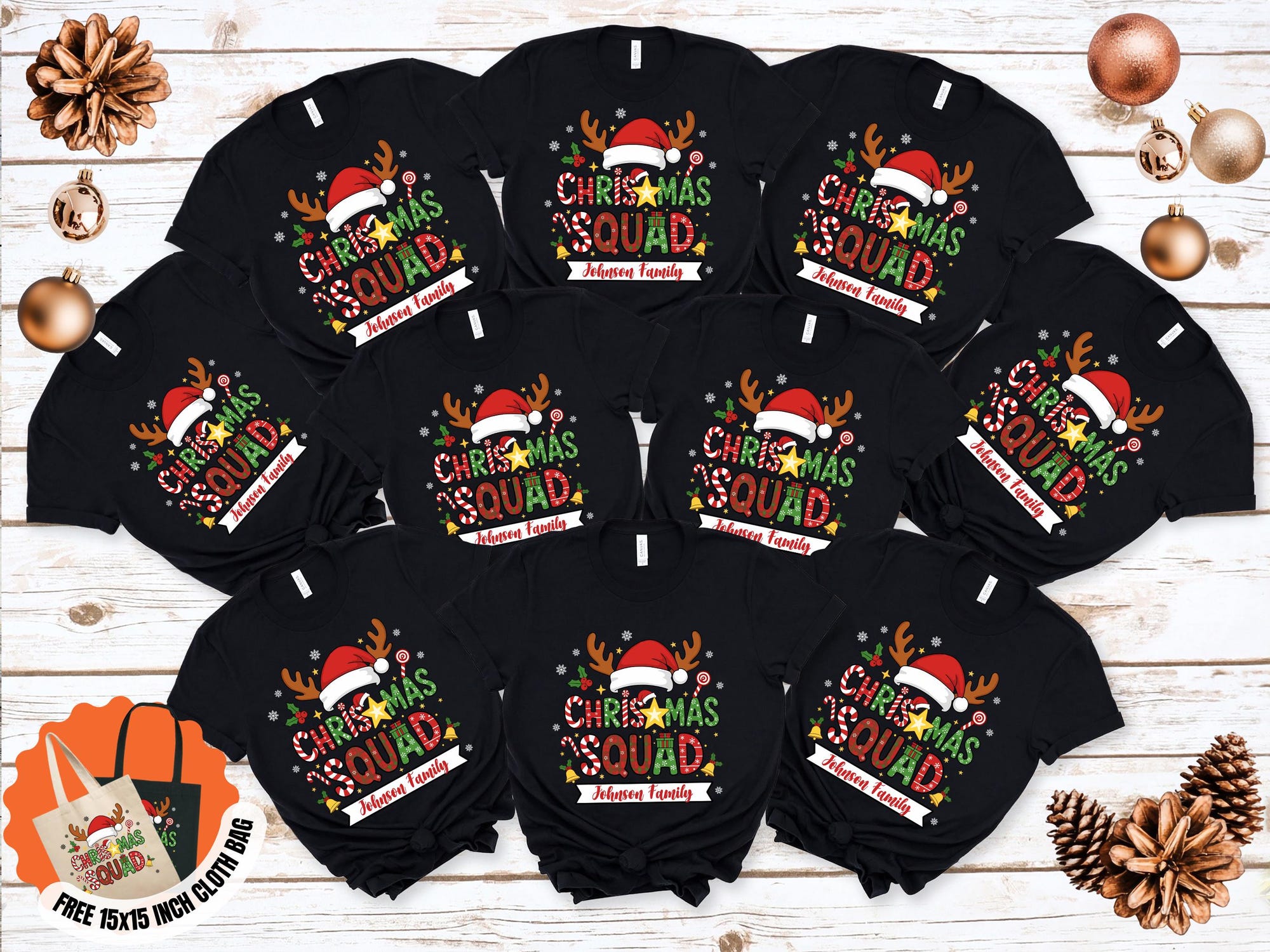 il_2000xN.7285365657_54b3.jpg Personalized Christmas Squad Family Shirts: Reindeer Santa Hat Matching Tees