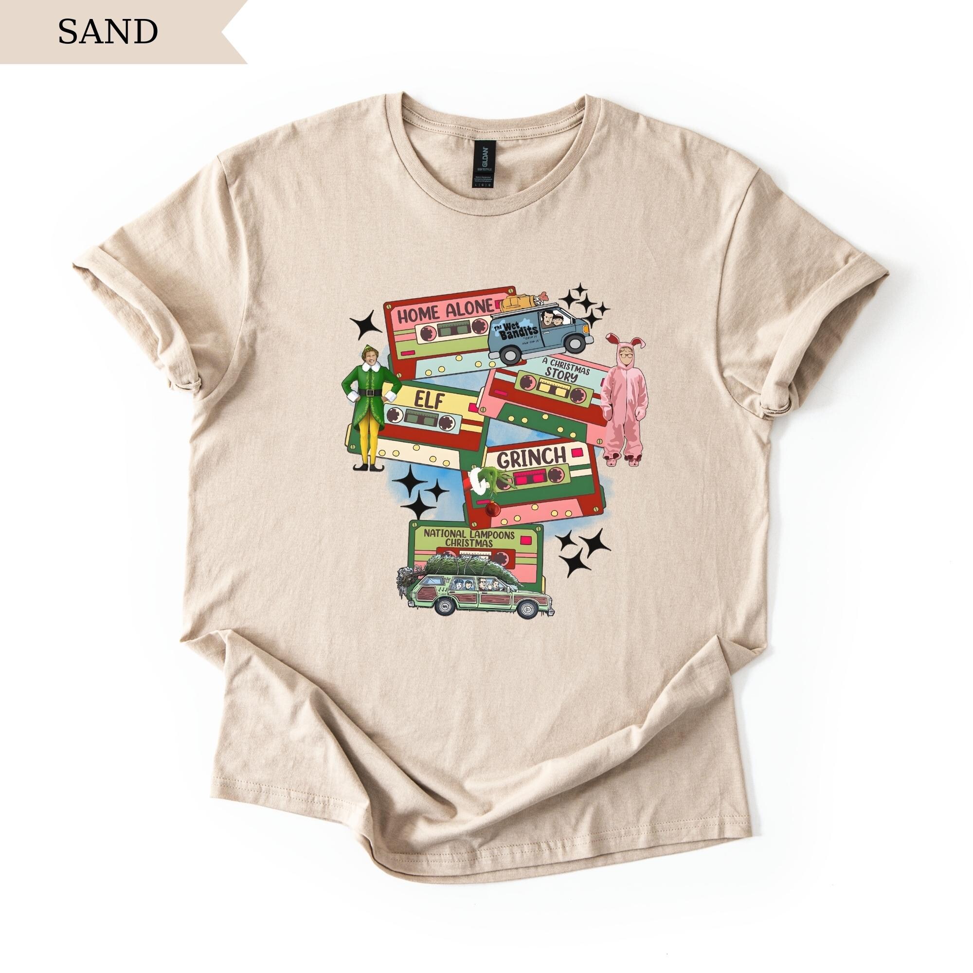 Christmas Movie Sweatshirt, Grinch Elf Home Alone Shirt, Funny Holiday Movie Hoodie, Xmas Film Graphic Tee, Cozy Christmas Sweatshirt