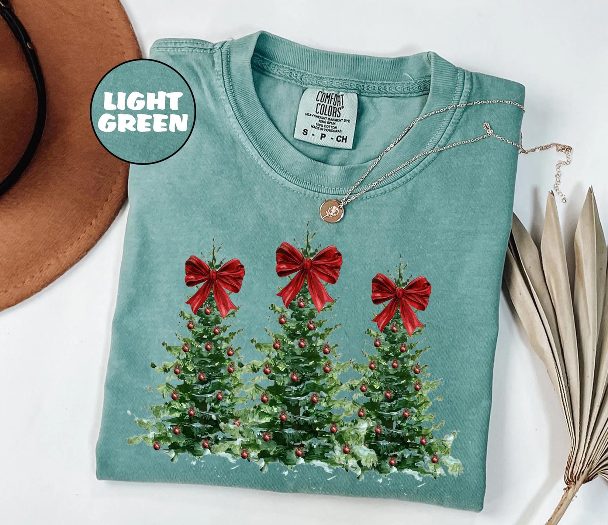 Comfort Colors® Woman’s Holiday Shirt, Women’s Xmas Tee, Christmas Sleigh Crewneck, Christmas Tree Tee, Xmas Tree, Women’s Christmas T-shirt