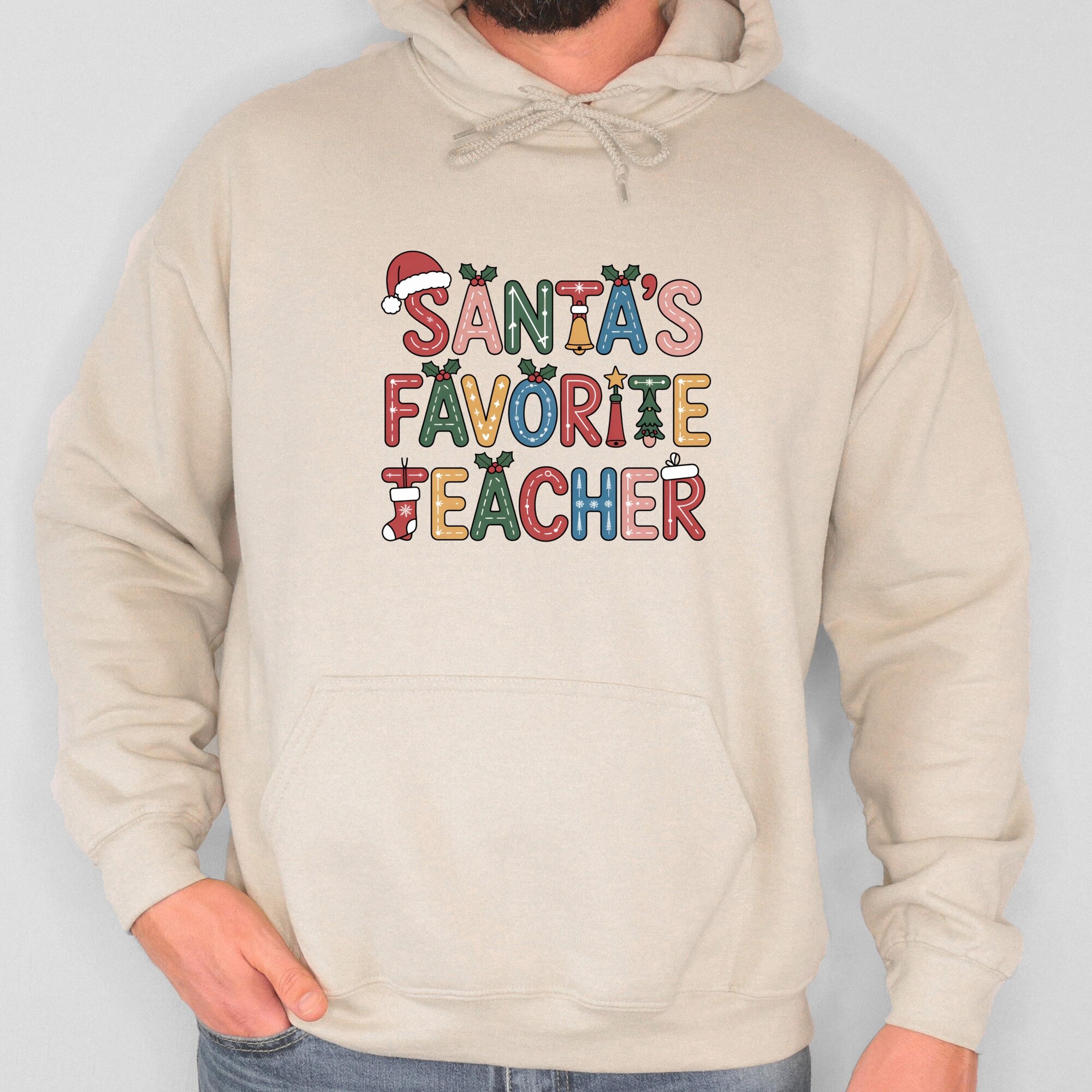 il_2000xN.7287991068_73v5-1.jpg Santa's Favorite Teacher Sweatshirt: Christmas Holiday Tee