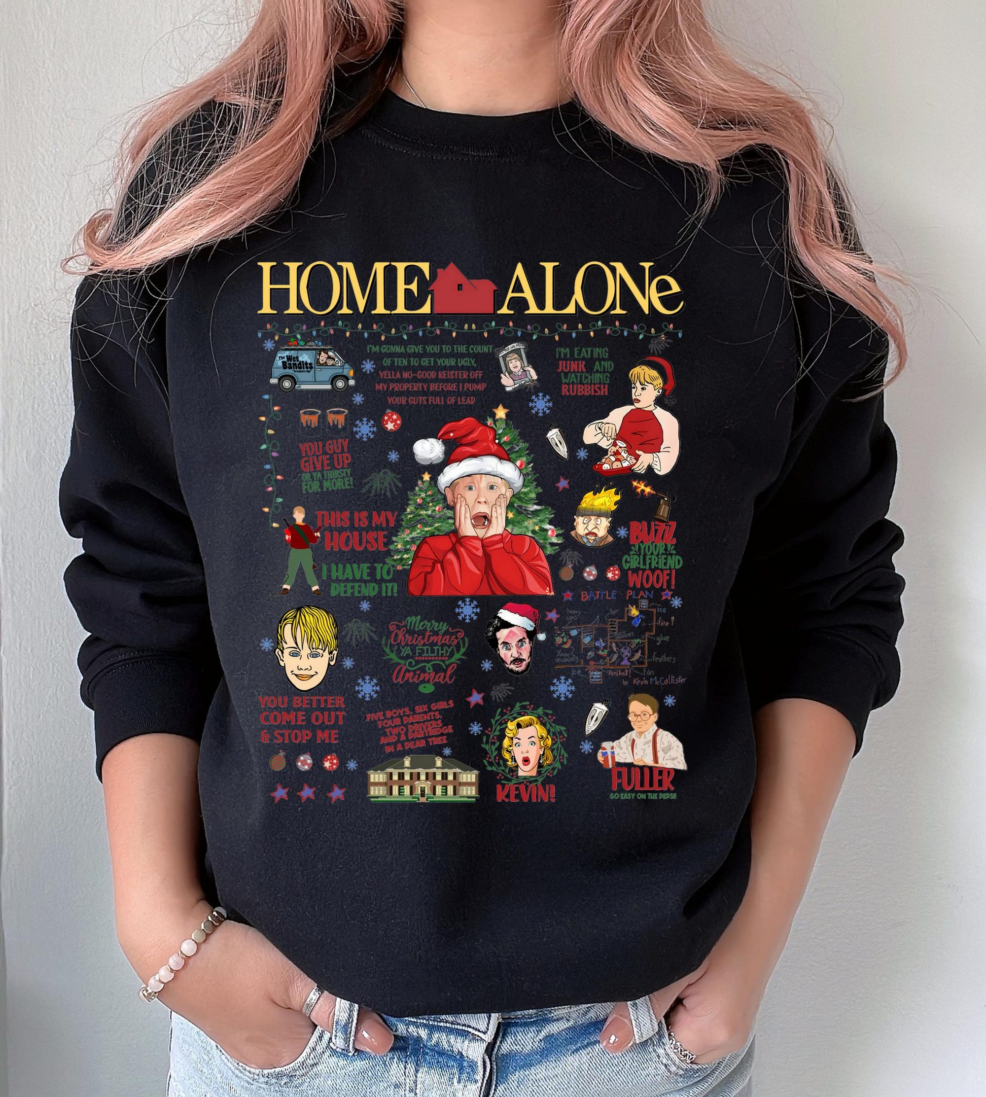 Home Alone Christmas Movie Sweatshirt, Home Alone Kevin Movie T-Shirt, Cozy Xmas Shirt, McCallister 90s Movie Shirt, Funny Xmas Gifts