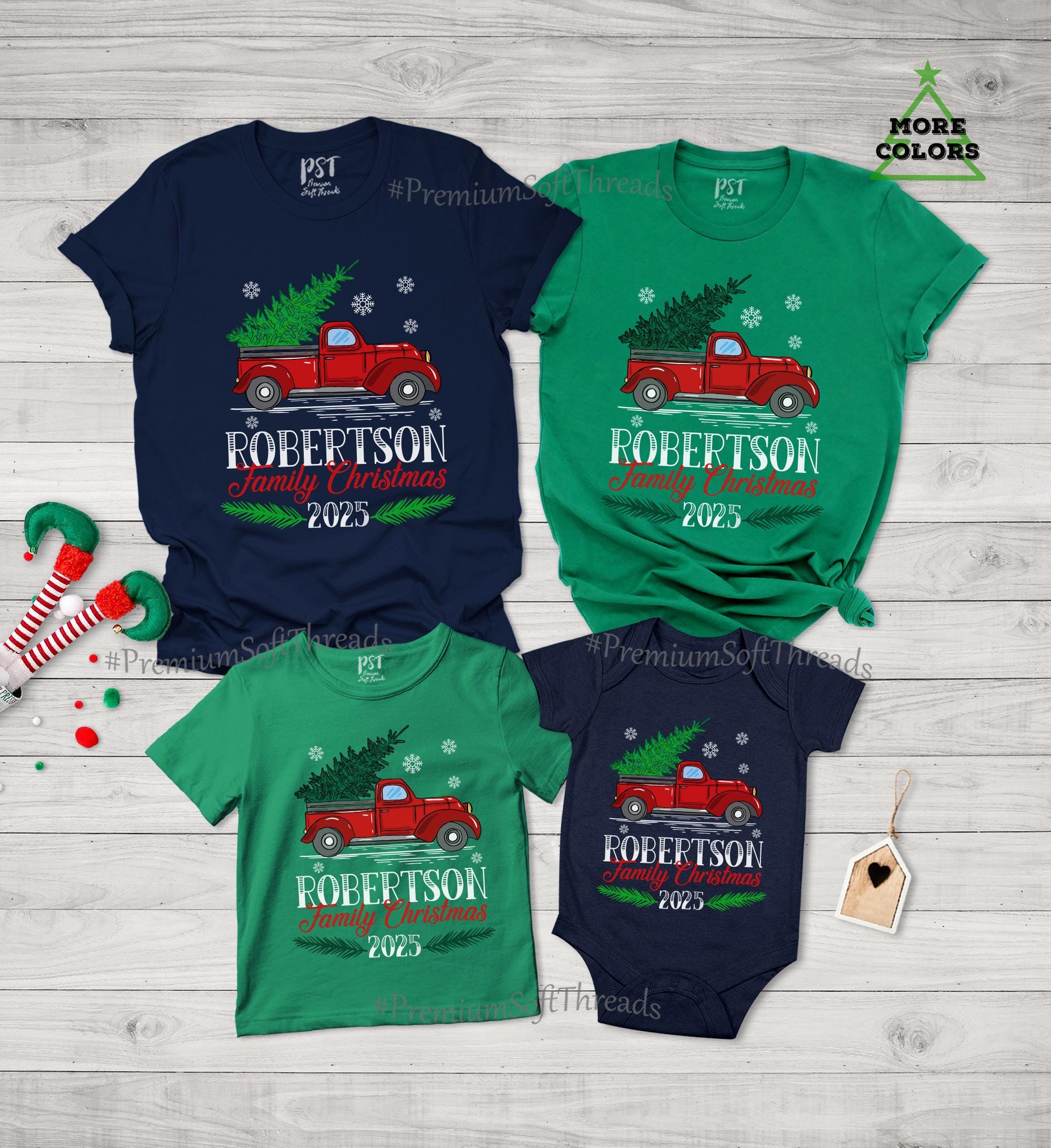 Custom Red Harvest Truck Shirt, Matching Family Christmas Shirt, Custom Family Christmas Vintage Truck Shirt, 2025 Christmas Shirt