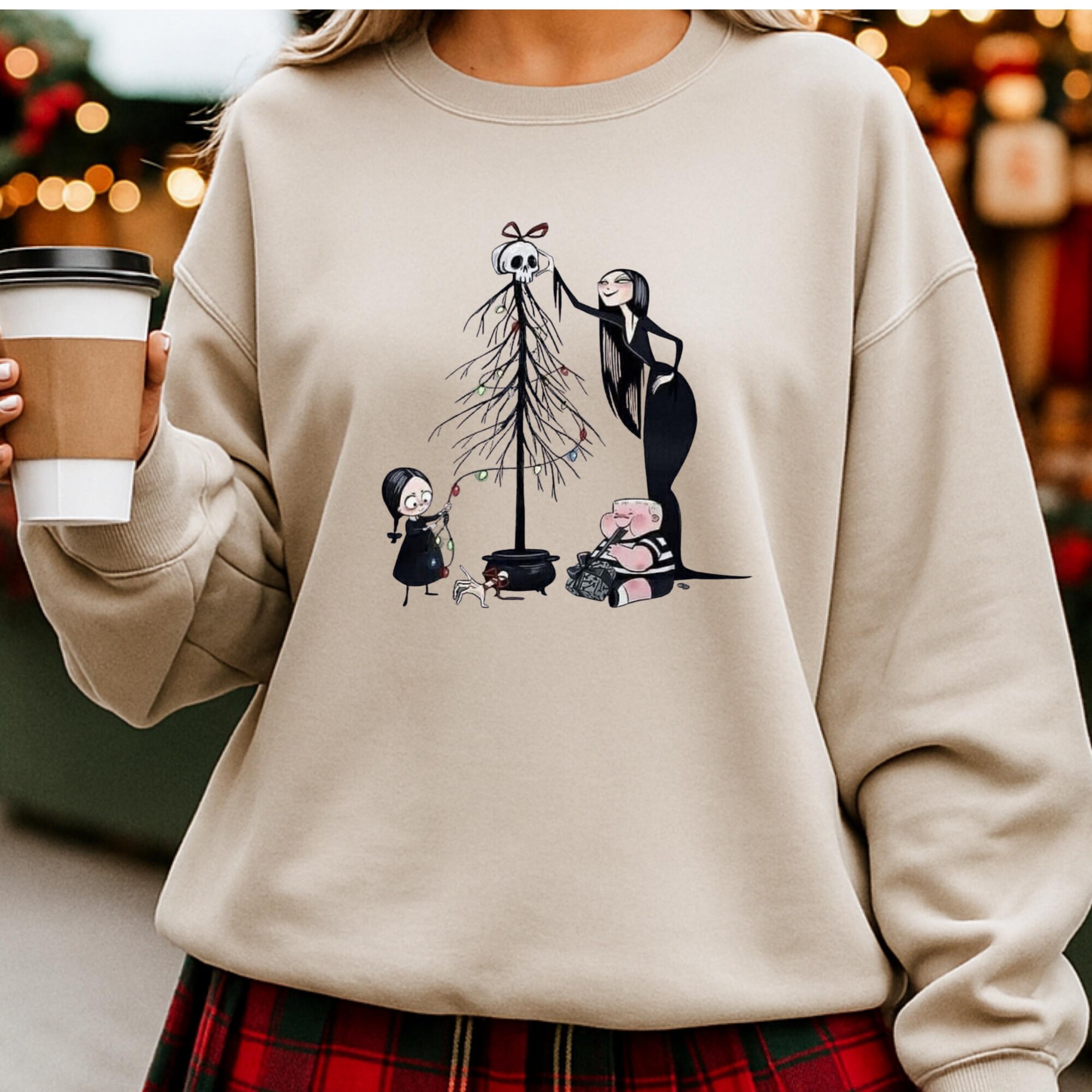 il_2000xN.7290486028_kbne.jpg Gothic Christmas Sweatshirt: Addams Family Holiday Pullover, Gildan - S-2XL