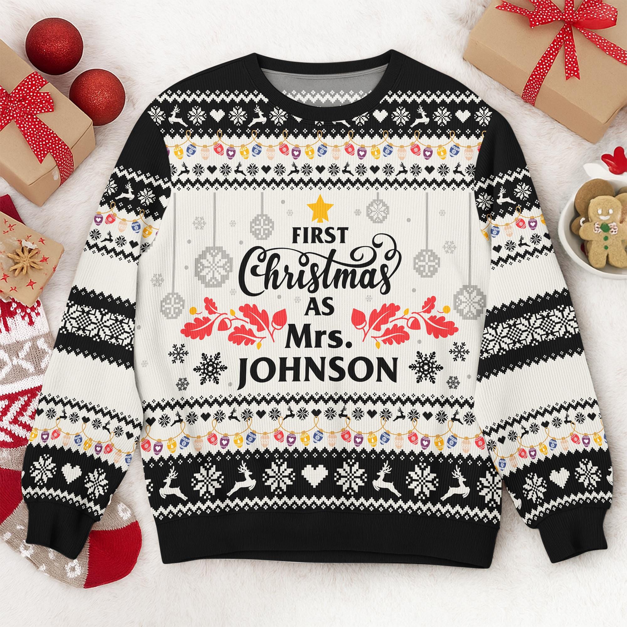 il_2000xN.7290859757_ay45.jpg First Christmas As Mr And Mrs Newly Married Christmas Gift For Wife, Husband - Personalized Ugly Sweater, Gift For Newlywed Wife Bride To Be