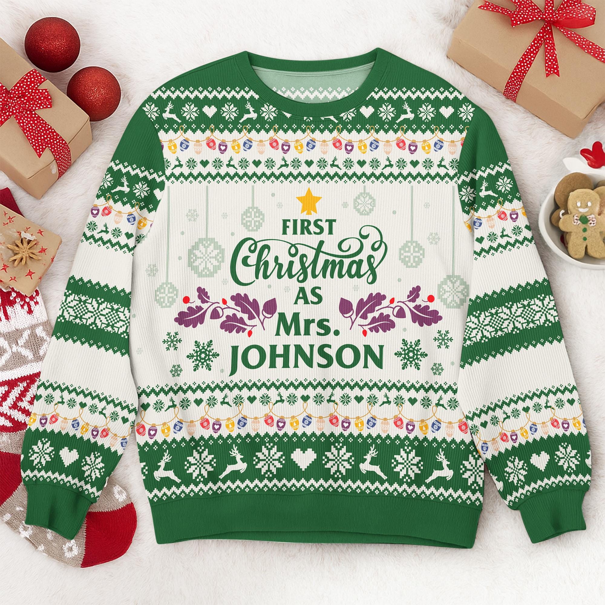 il_2000xN.7290859785_e7j9.jpg First Christmas As Mr And Mrs Newly Married Christmas Gift For Wife, Husband - Personalized Ugly Sweater, Gift For Newlywed Wife Bride To Be