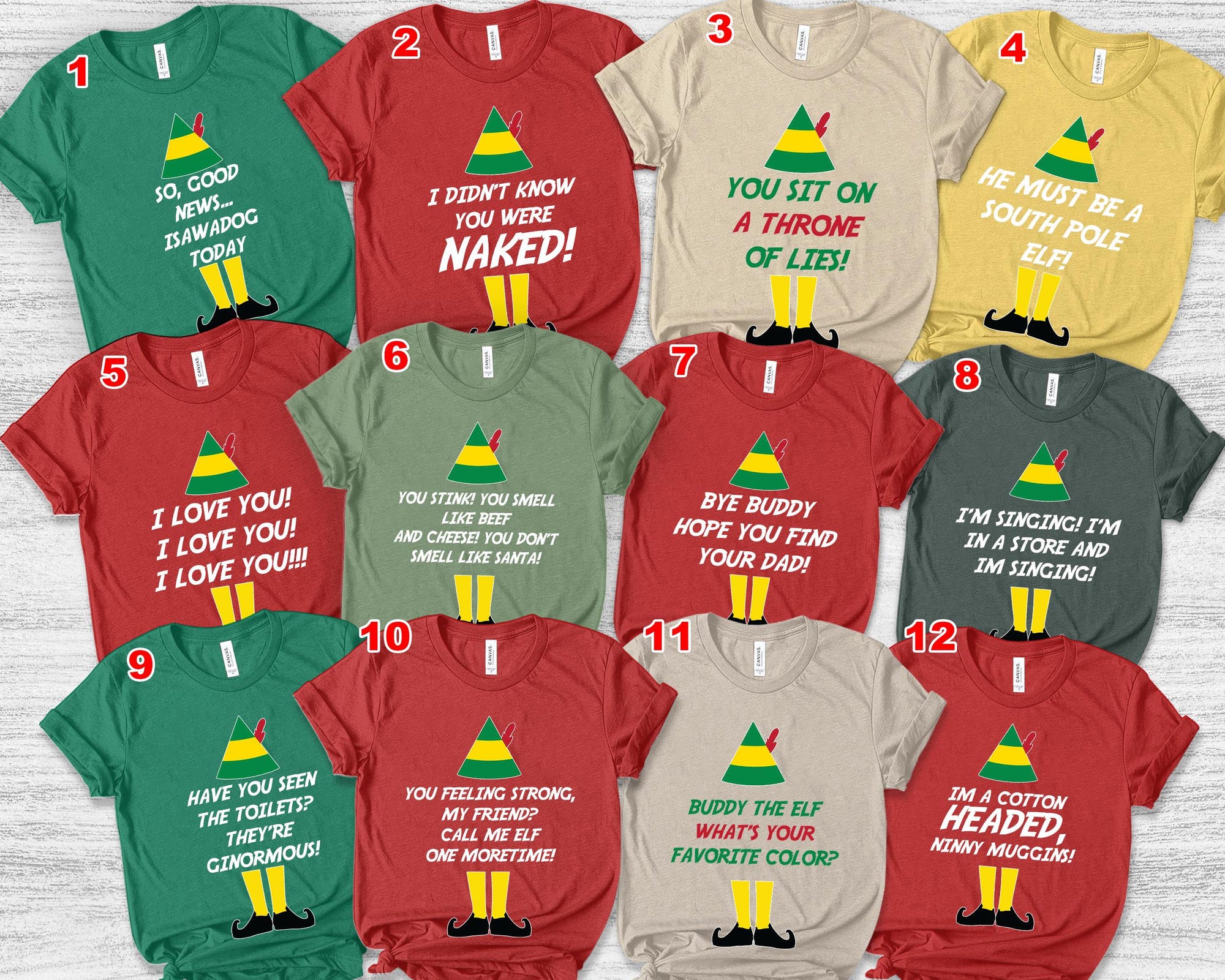 il_2000xN.7292662002_d612-1.jpg Buddy the Elf shirts/Elf shirts, Elf Inspired quote/Son of a nutcracker shirt/Custom family Christmas shirts/Christmas quote shirts OGXK04