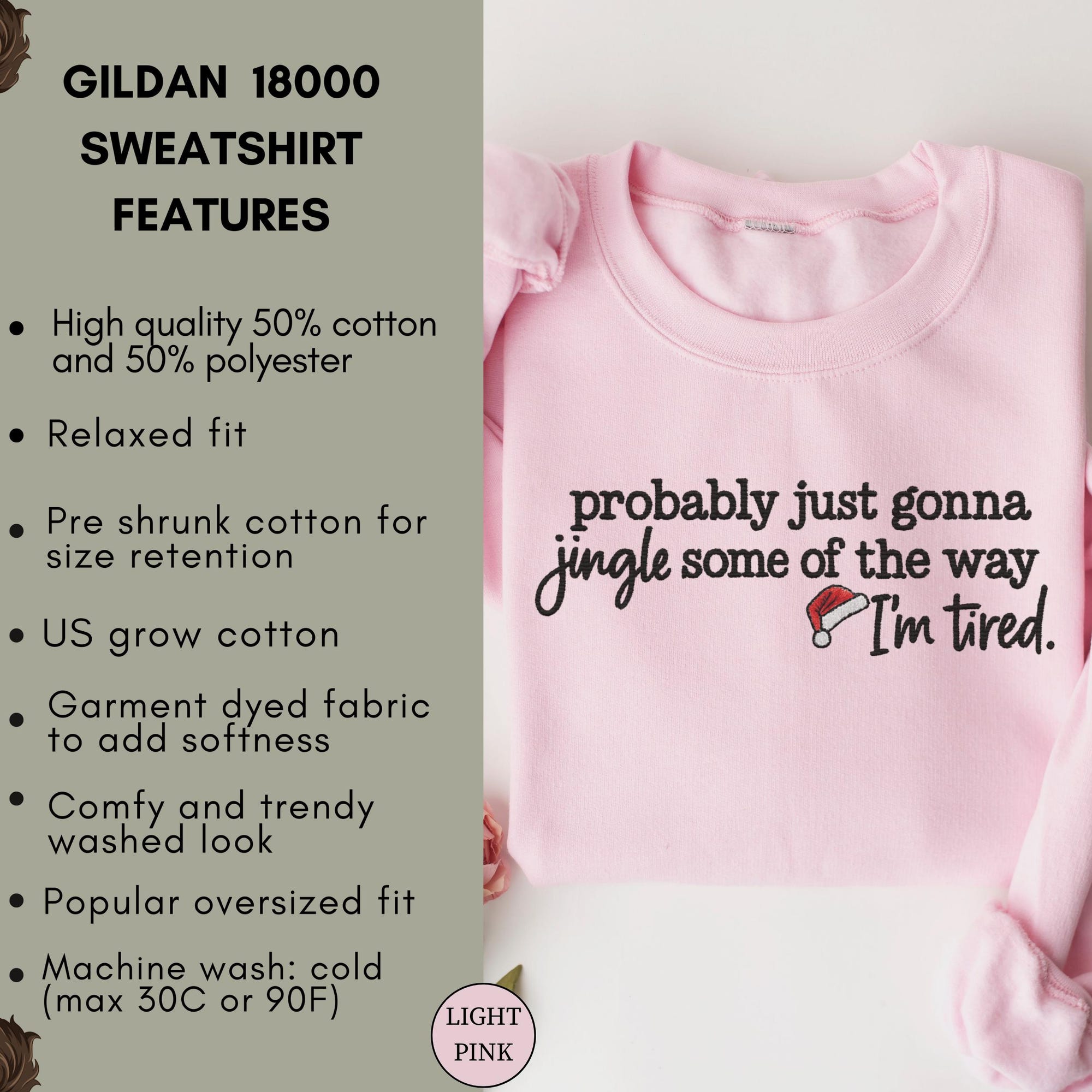 il_2000xN.7293238031_67du-1.jpg Embroidered Probably Just Gonna Jingle Some Of The Way I'm Tired Christmas Sweatshirt, Funny Holiday Hoodie, Christmas Jingle Song