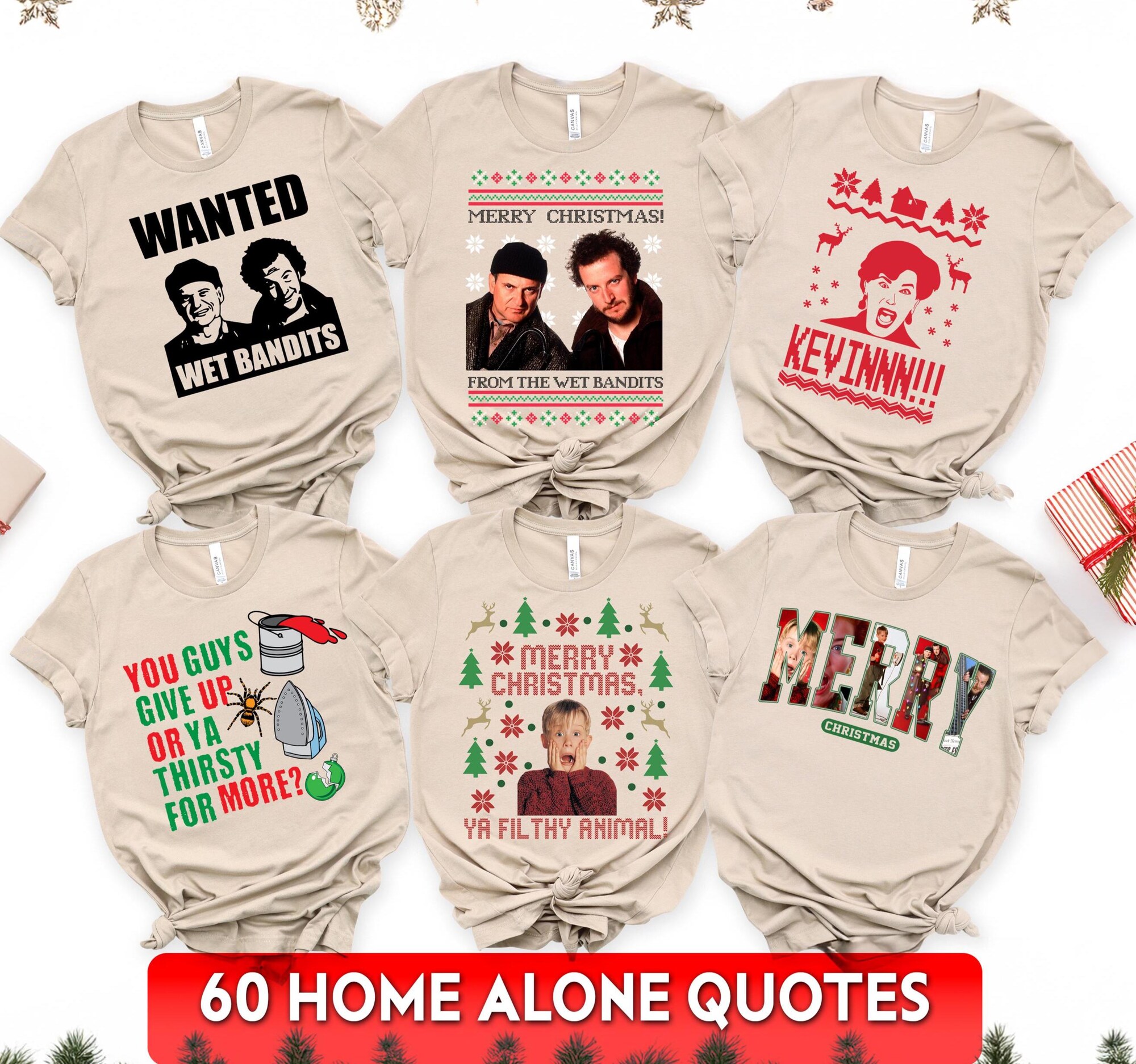 Personalized Home Alone Christmas Shirt: Family Matching Tee