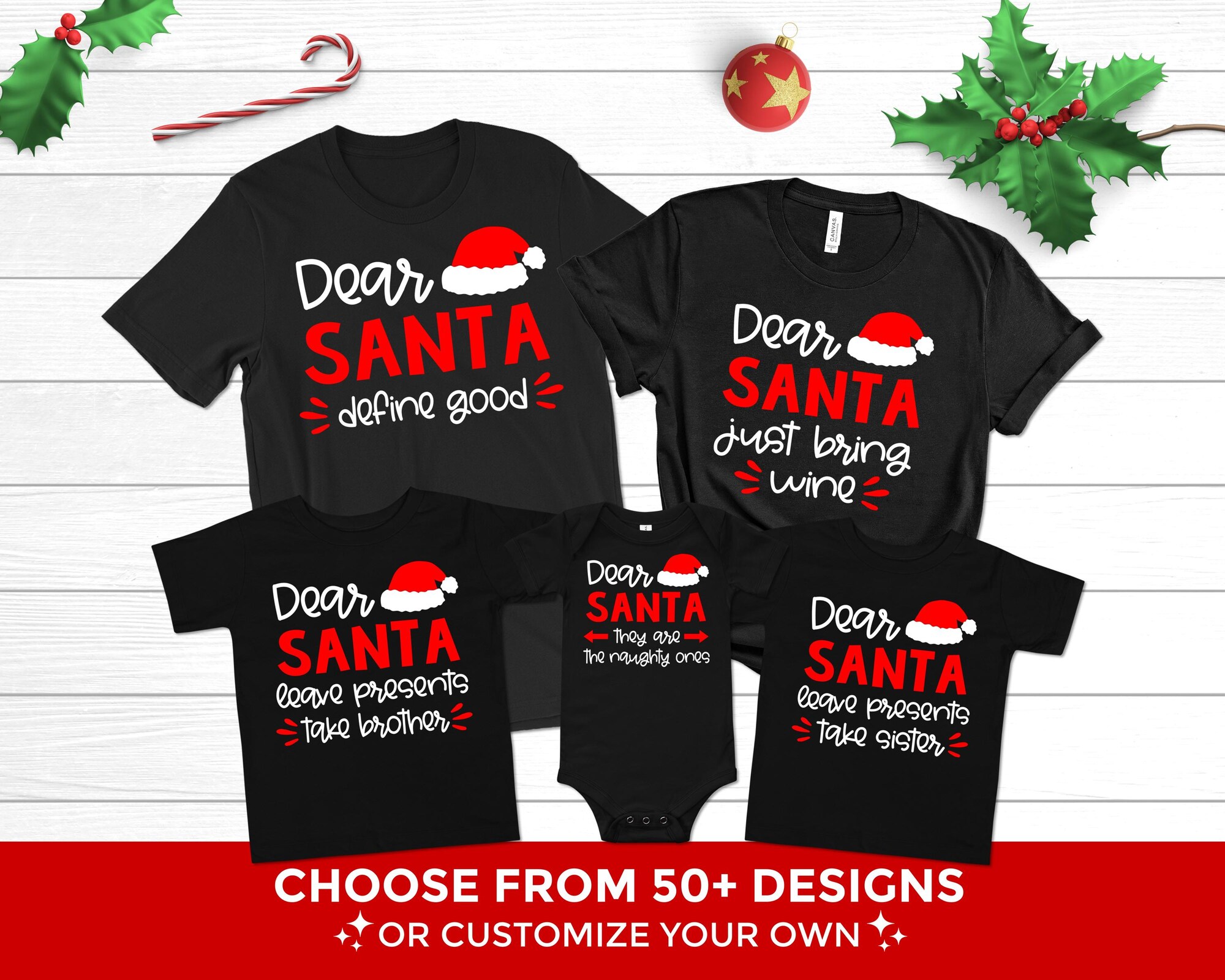 Matching Family Christmas Shirts: Dear Santa Holiday Outfits