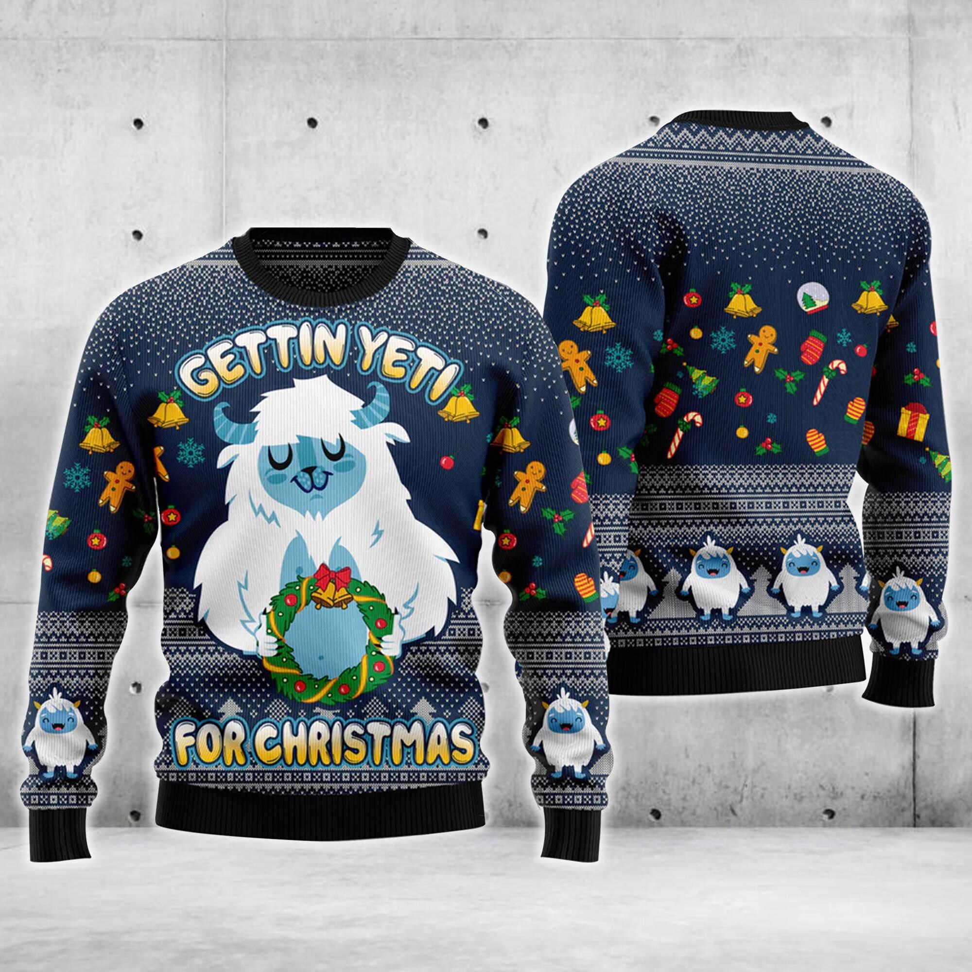 il_2000xN.7293998303_aeu2.jpg Gettin Yeti For Christmas Ugly Sweater, Funny Yeti Xmas Jumper, Winter Holiday Knit Pullover, Novelty Christmas Gift for Men & Women.