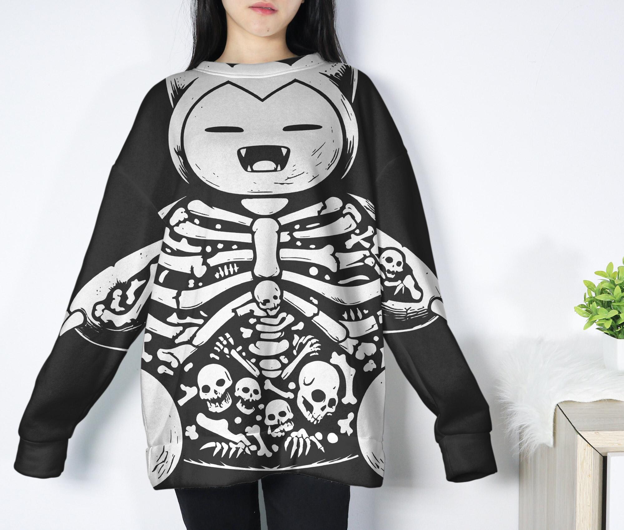 il_2000xN.7296880133_e4o5-1.jpg Snorlax Hoodie, Skeleton Graphic Hoodie, Kawaii Unisex Sweatshirt, Cute Crewneck Pullover, Funny Cozy Hoodie, Snorlax Shirt Gifts