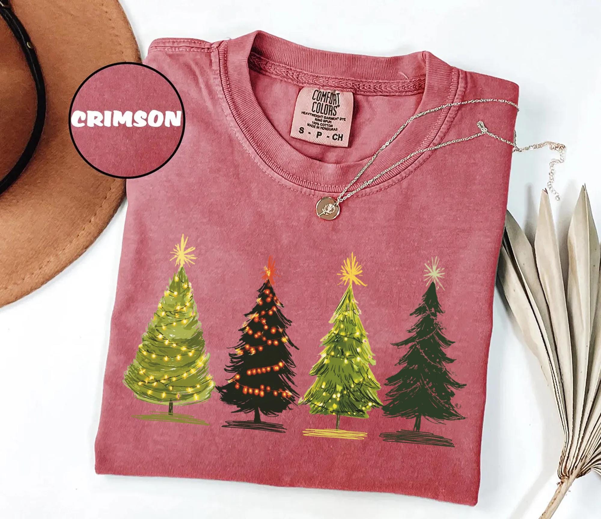 il_2000xN.7297676895_rsjz-20.jpg Comfort Colors® Woman's Holiday Shirt, Women's Xmas Tee, Christmas Sleigh Crewneck, Christmas Tree Tee, Xmas Tree, Women's Christmas Tshirt
