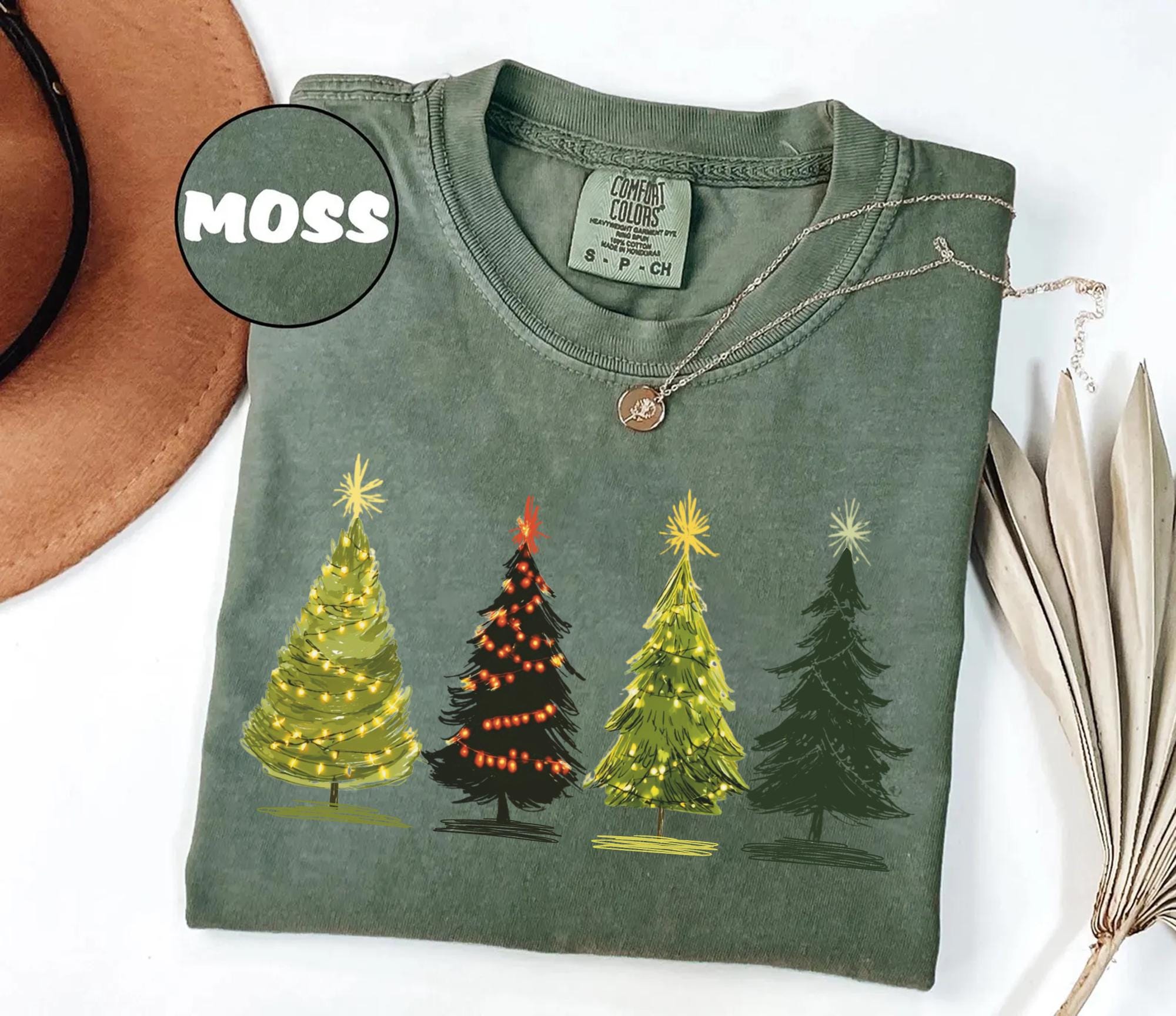 il_2000xN.7297678087_o46h-20.jpg Comfort Colors® Woman's Holiday Shirt, Women's Xmas Tee, Christmas Sleigh Crewneck, Christmas Tree Tee, Xmas Tree, Women's Christmas Tshirt