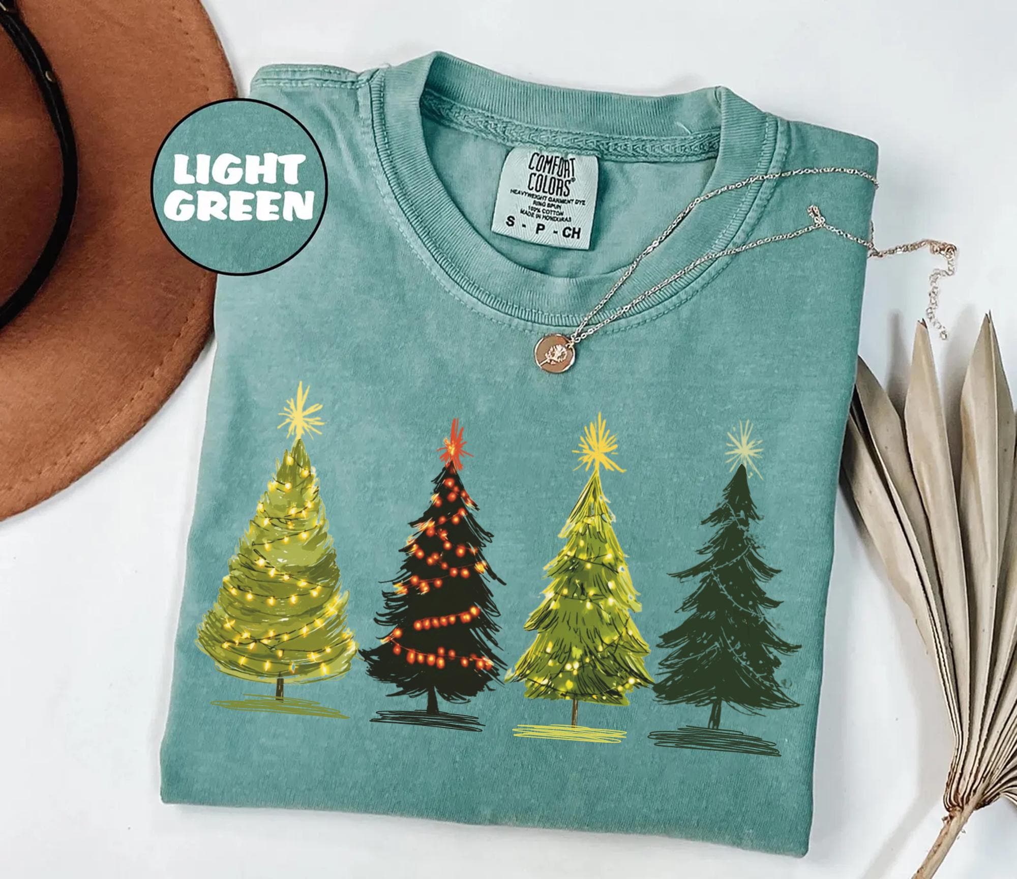 Comfort Colors® Woman’s Holiday Shirt, Women’s Xmas Tee, Christmas Sleigh Crewneck, Christmas Tree Tee, Xmas Tree, Women’s Christmas Tshirt